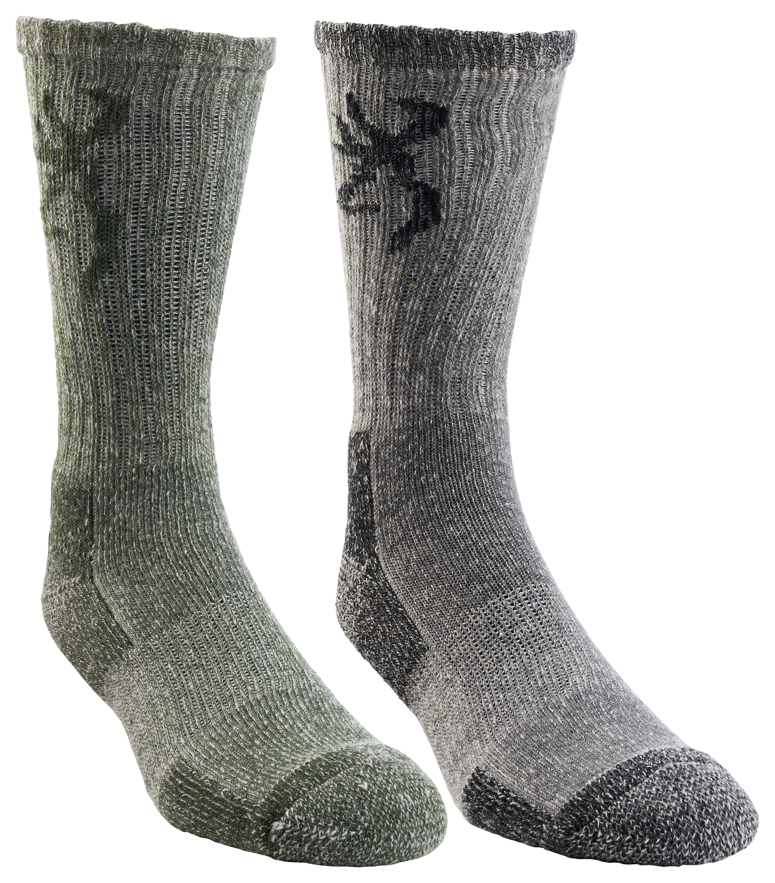 Browning Poplar Wool Boot Socks for Men - Olive/Black Assortment - L