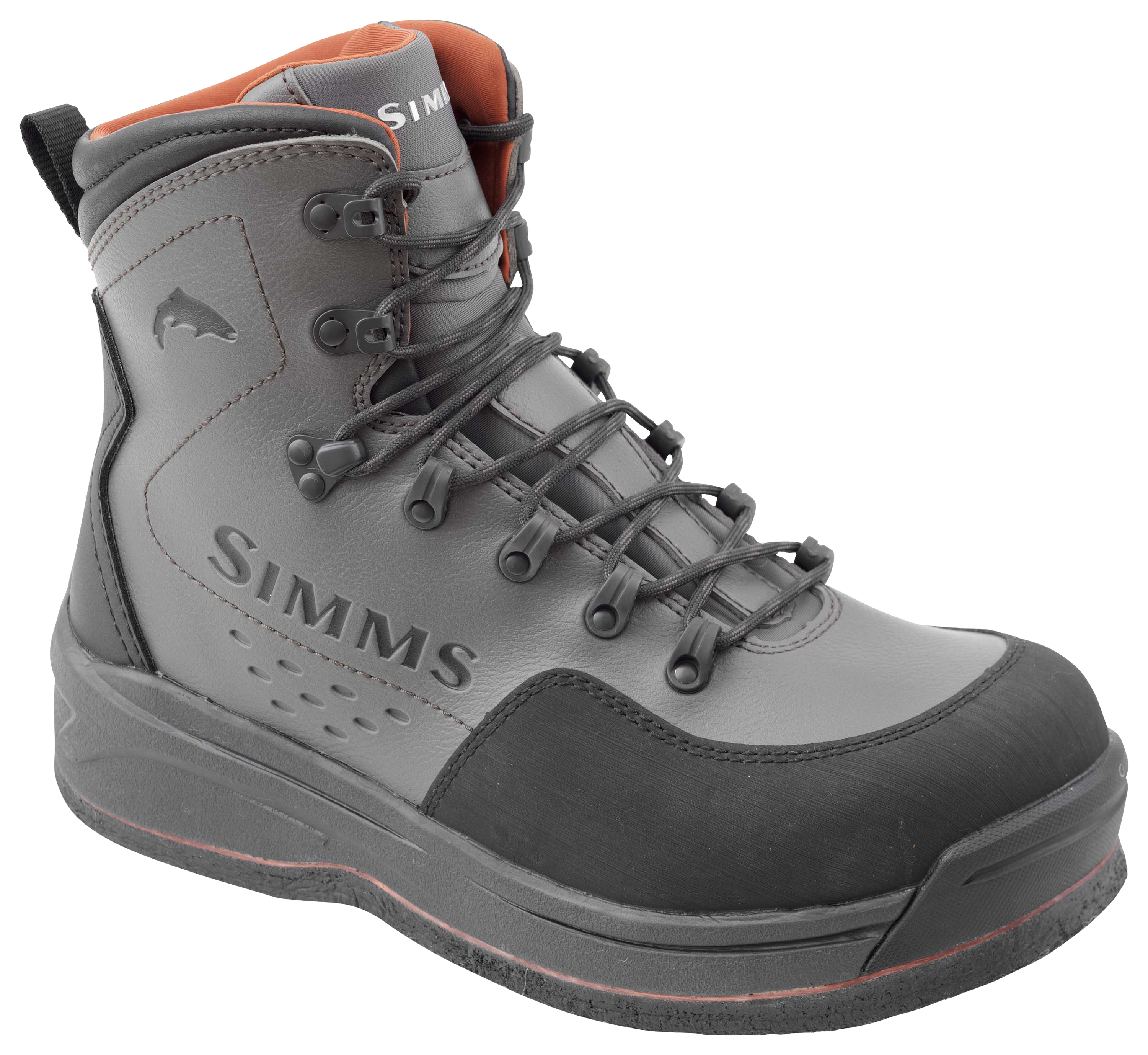 Simms Fly Fishing Boots Brown Leather Felt Sole Wading Boots Men
