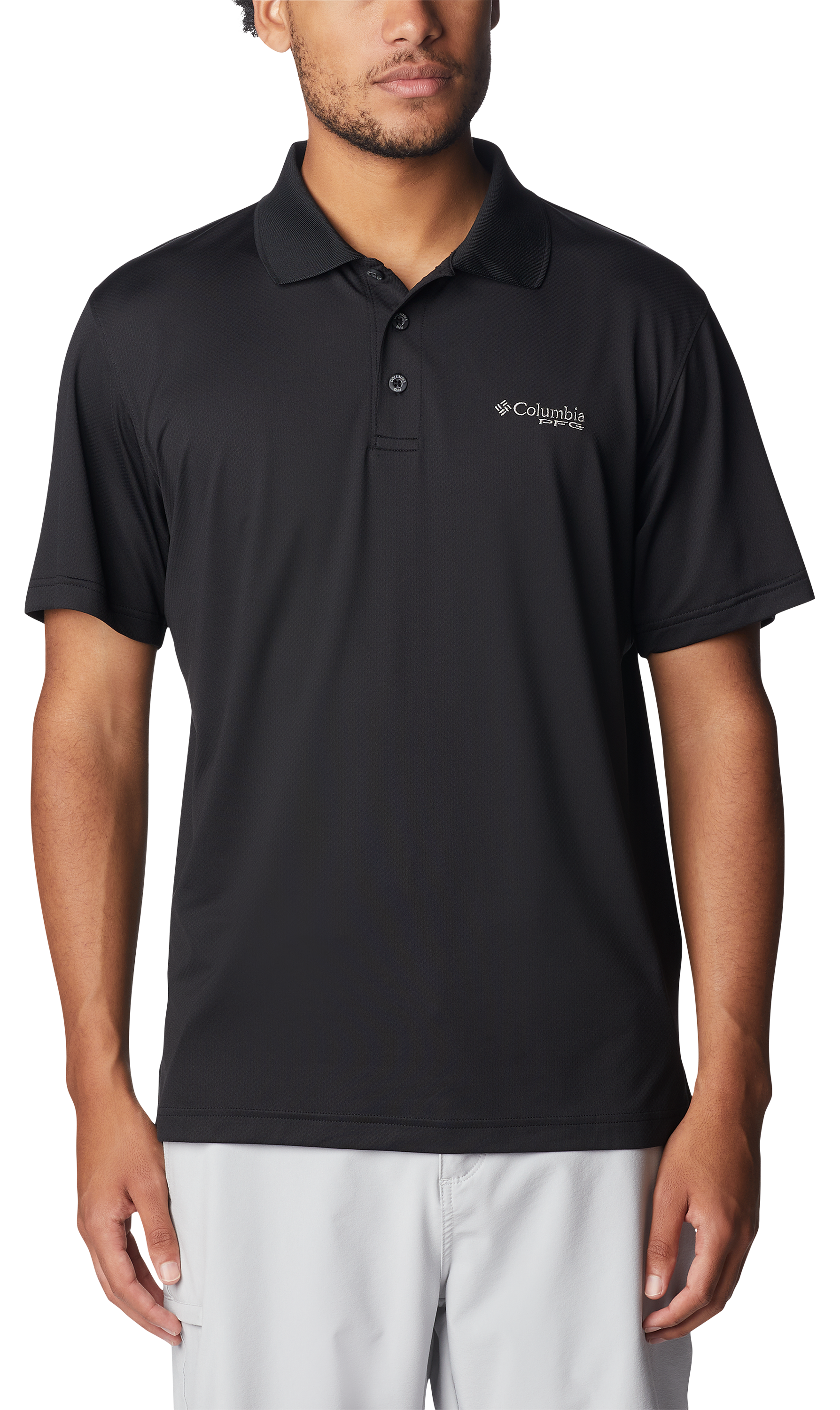 Image of Columbia Low Drag Offshore Short-Sleeve Polo for Men - Black