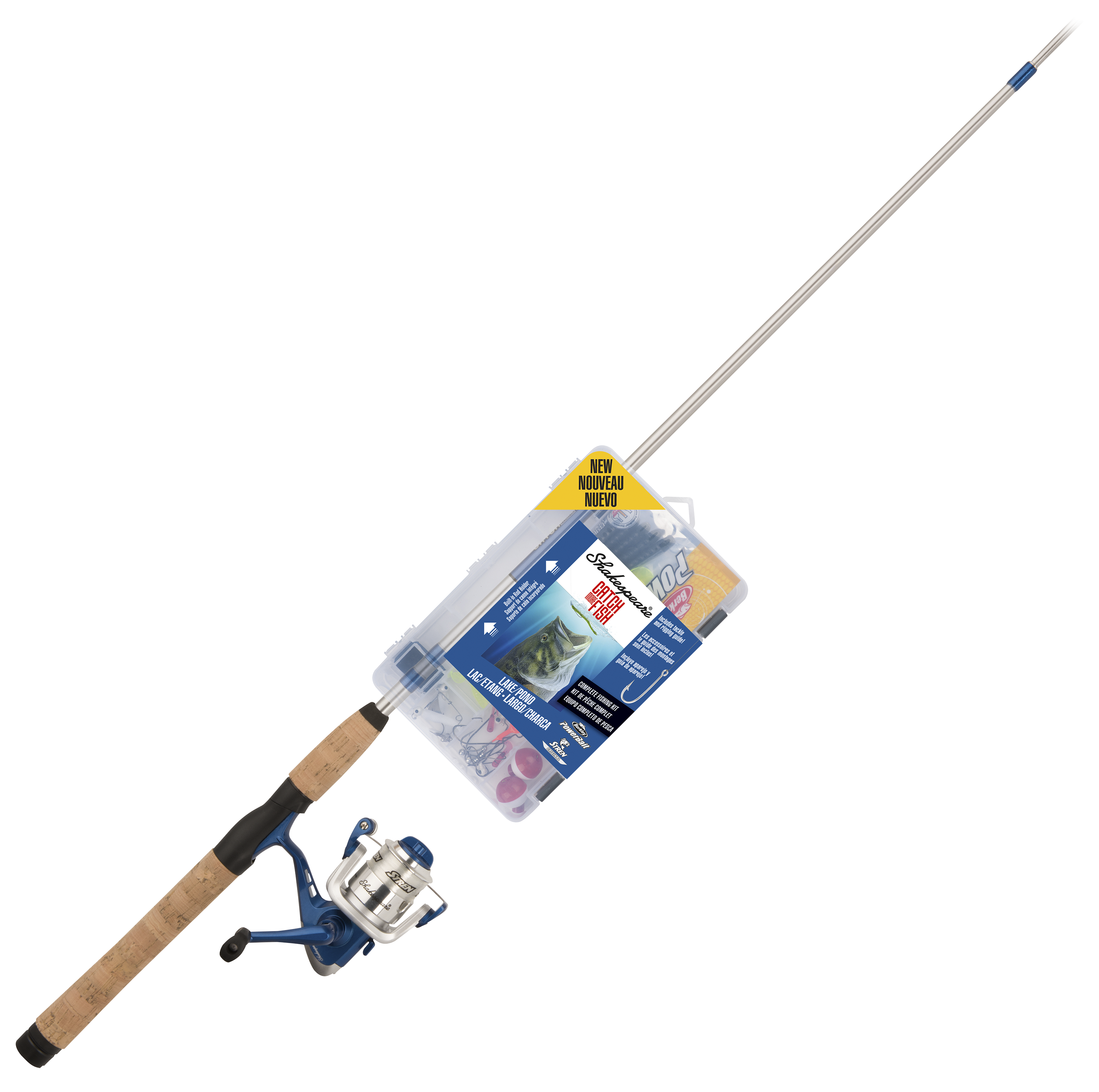 Shakespeare Catch More Fish Spinning Rod and Reel Combo for Lake
