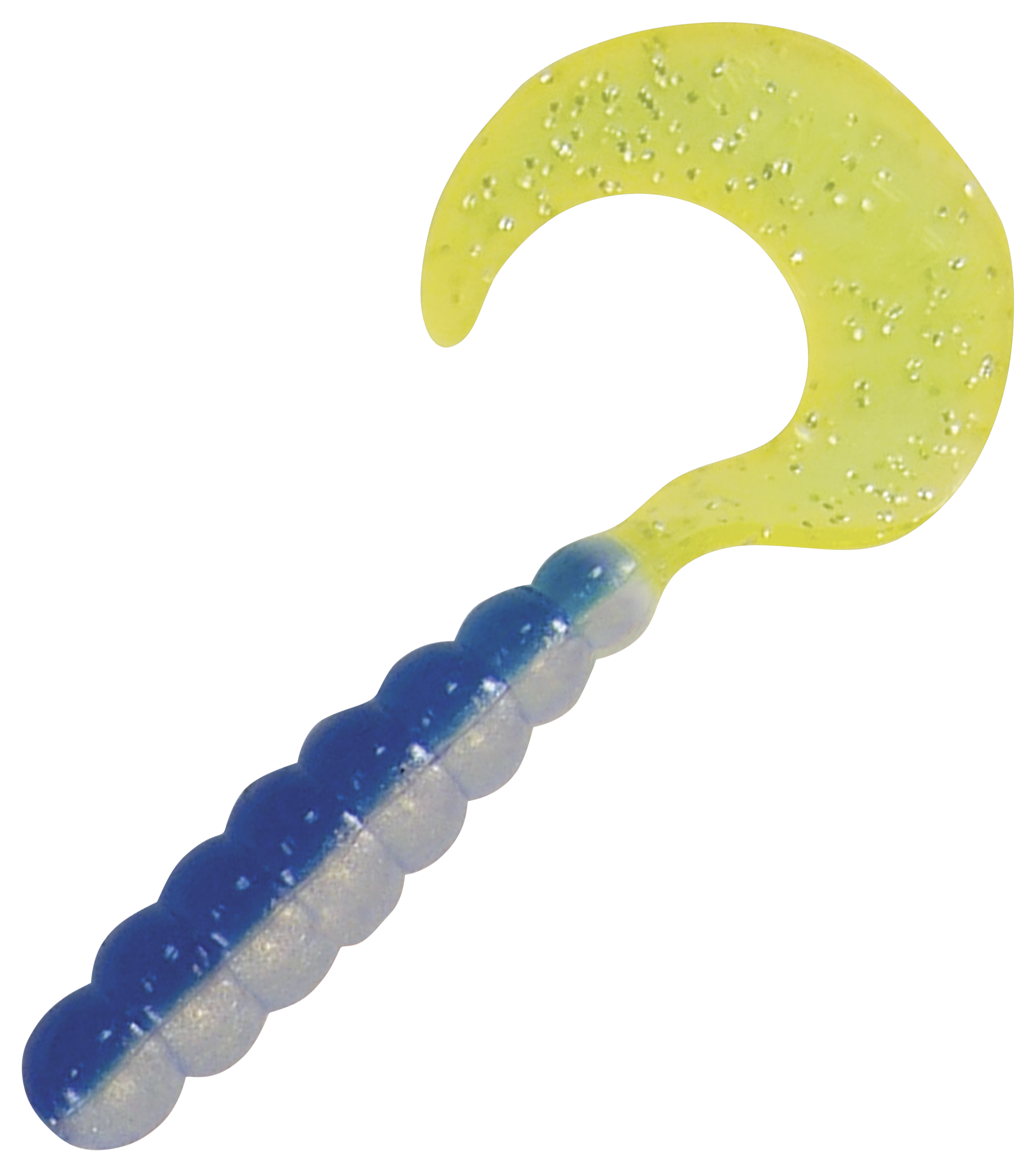 Kalin's Triple Threat 2' Grubs - 10 Pack - Blue Silver/Chartreuse Tail