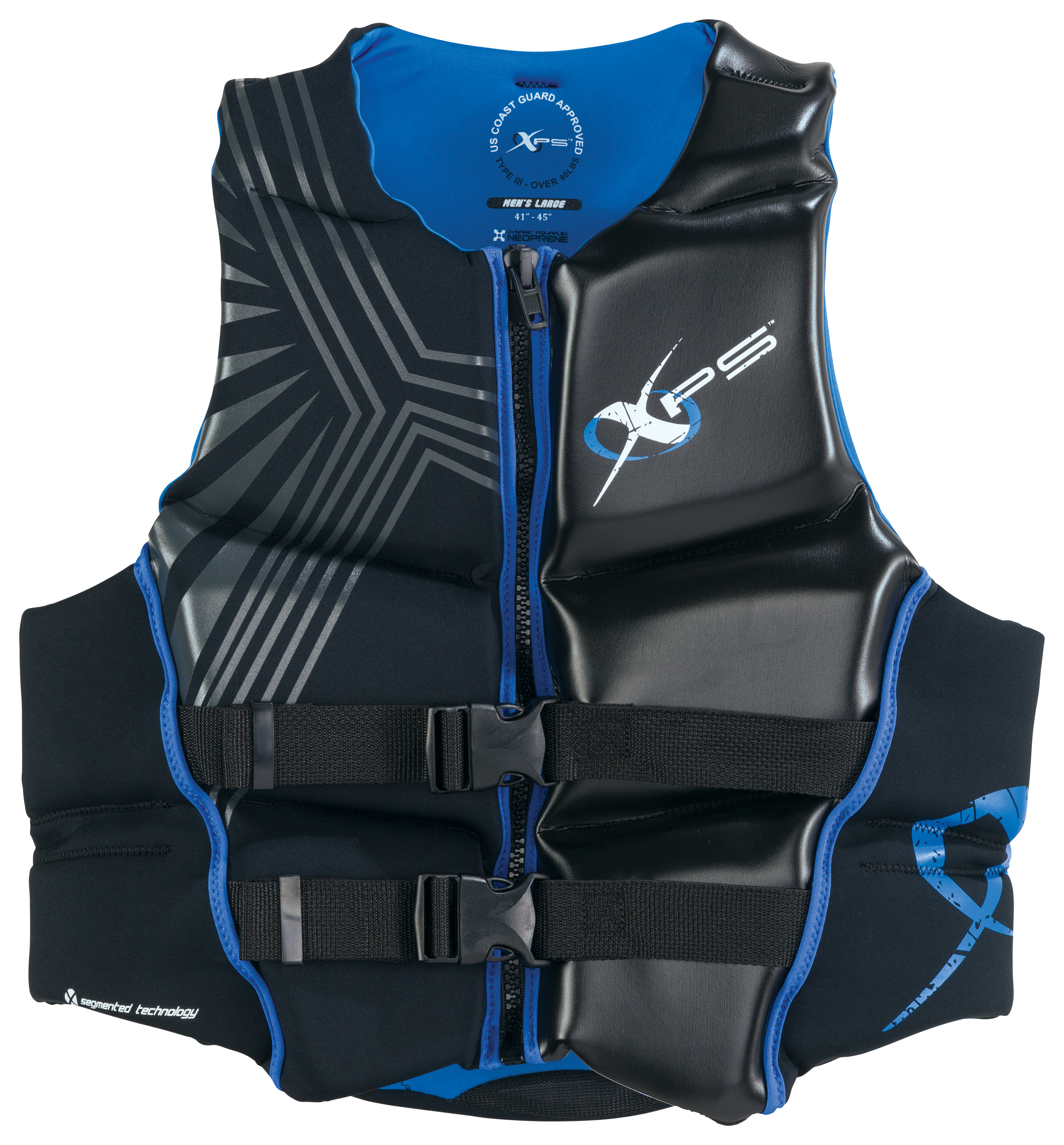 XPS Platinum Neoprene Segmented Life Jacket for Men - Black Royal - L