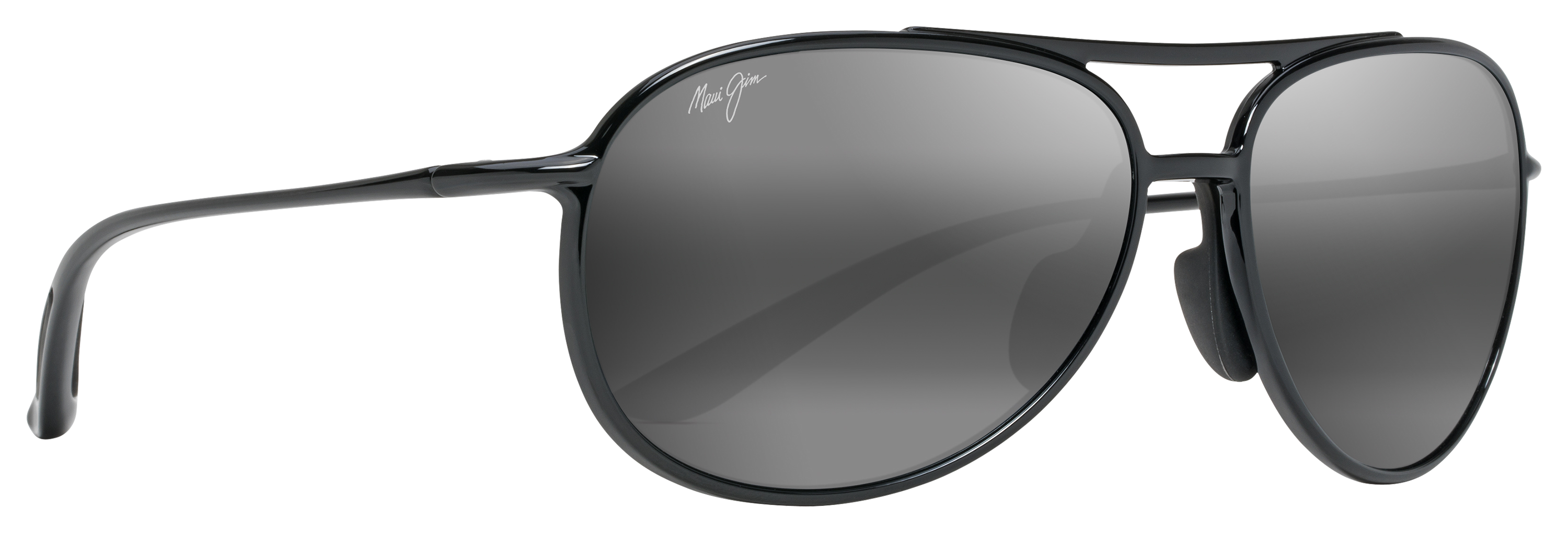 Maui Jim Alelele Bridge Polarized Sunglasses - Gloss Black/Neutral Grey