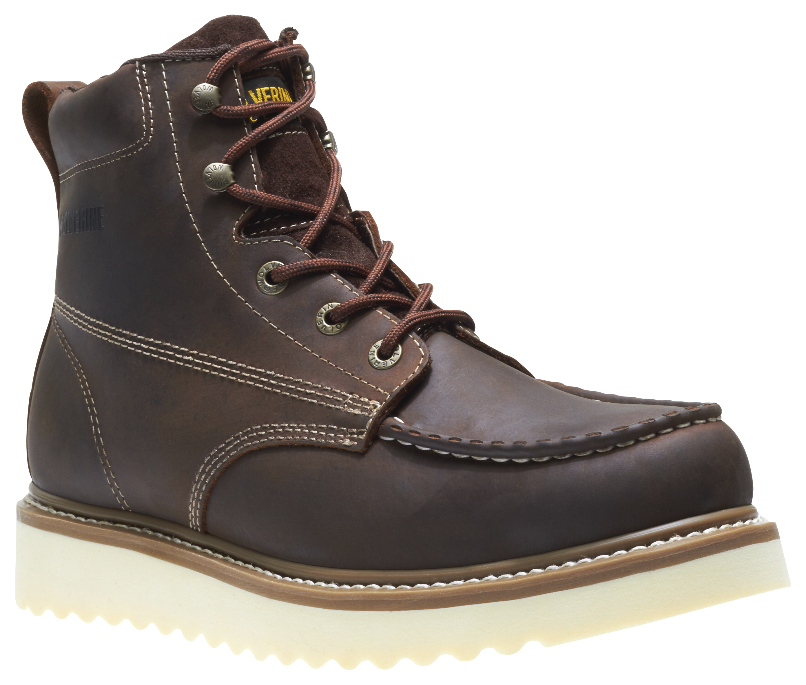 Image of "Wolverine Loader 6"" Wedge Work Boots for Men - Brown - 10.5XW"