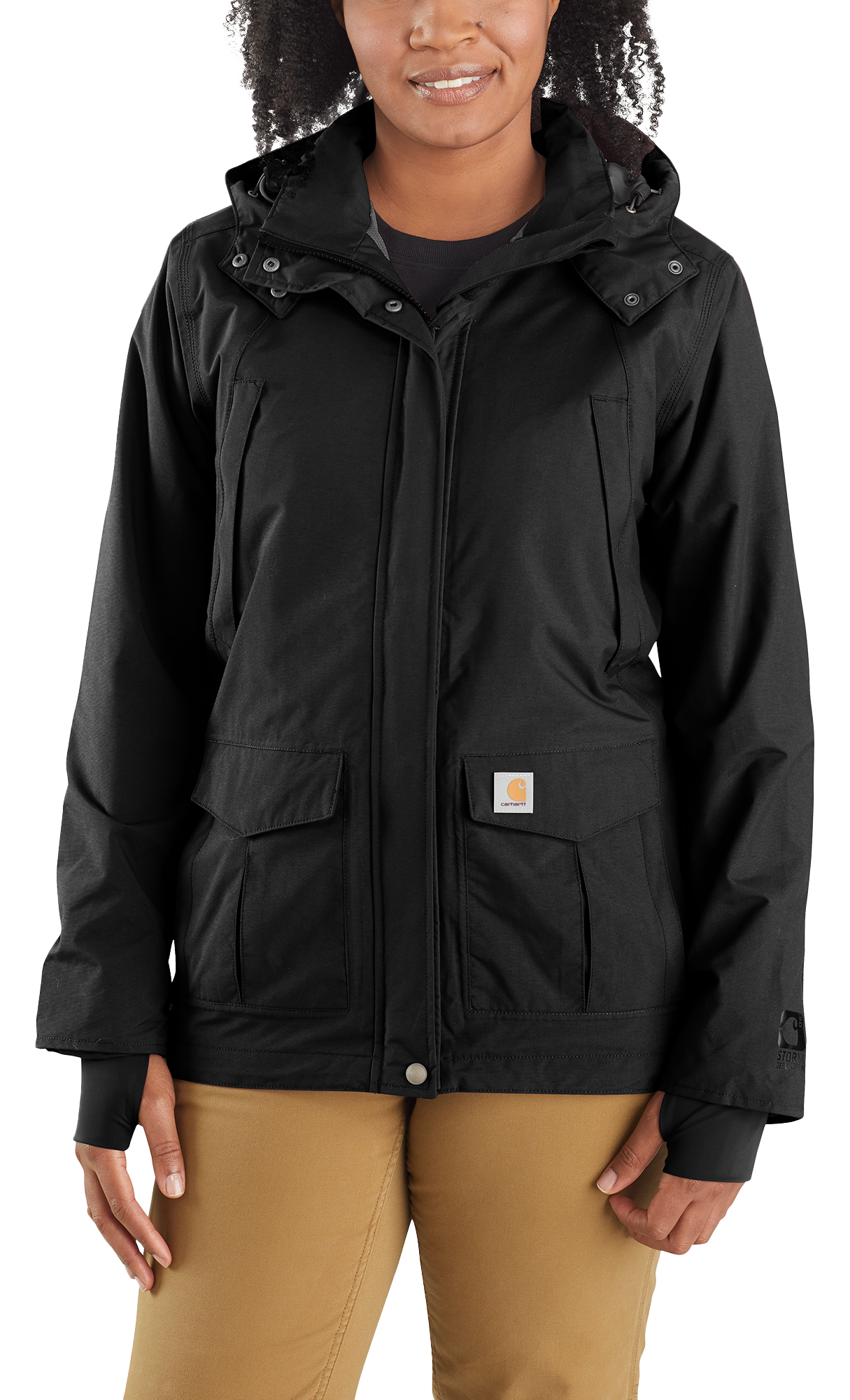 Image of Carhartt Storm Defender Relaxed Fit Heavyweight Jacket for Ladies - Black - XL