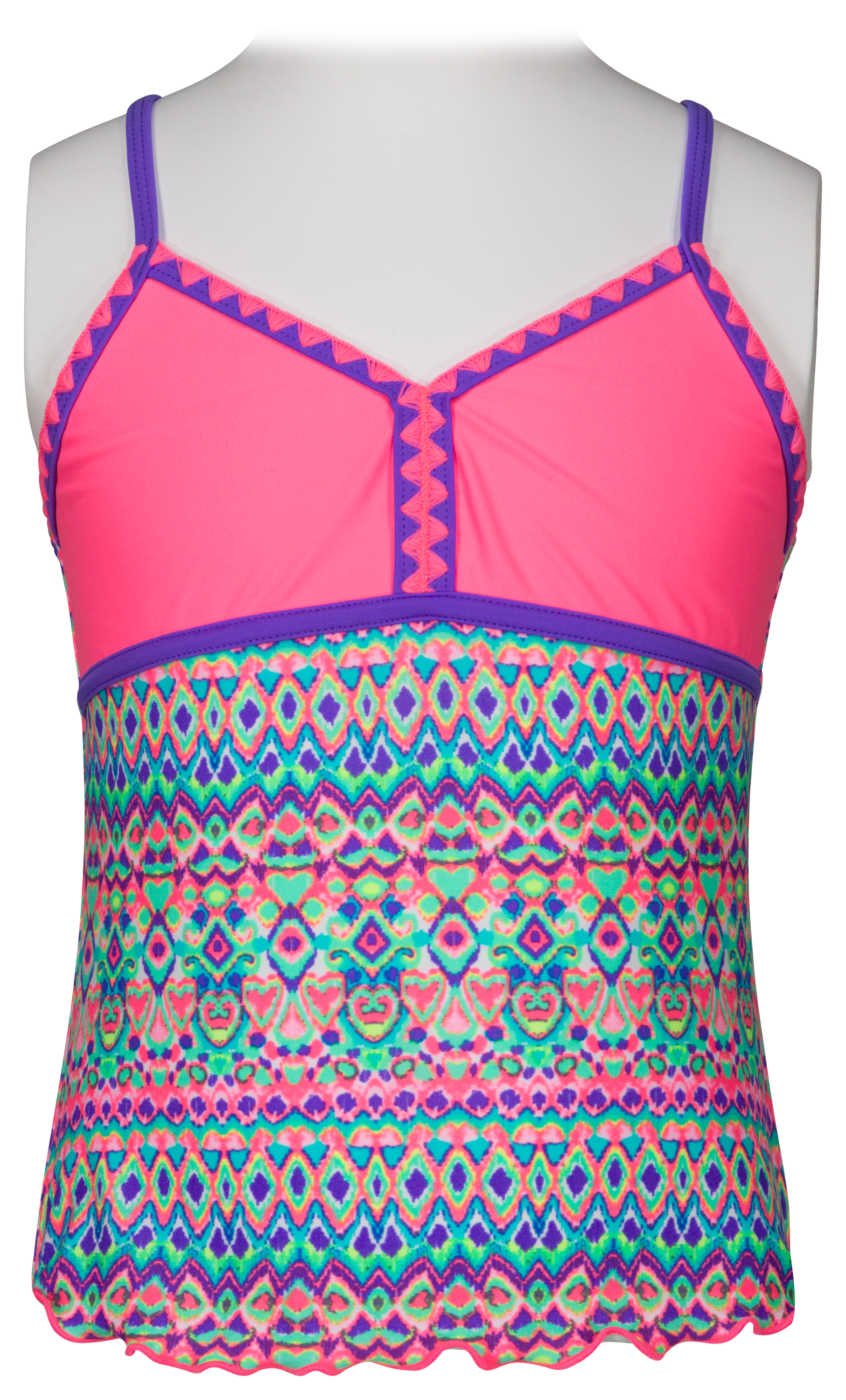 Free Country Calypso Beat Halter Tankini with Shorts for Girls - Pink - 6X