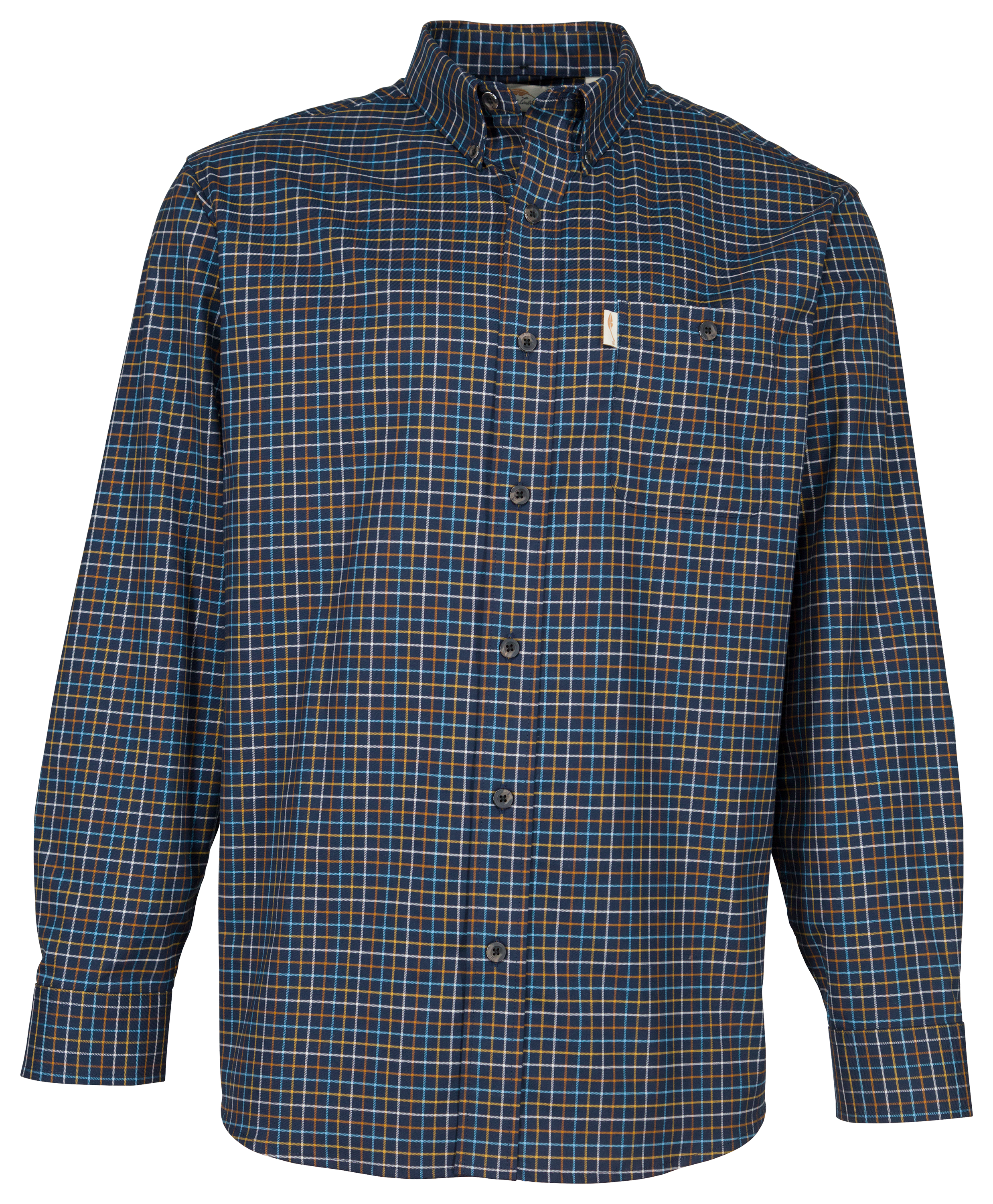 Bob Timberlake Wrinkle-Free Yarn-Dyed Plaid Long-Sleeve Shirt for Men - Nav