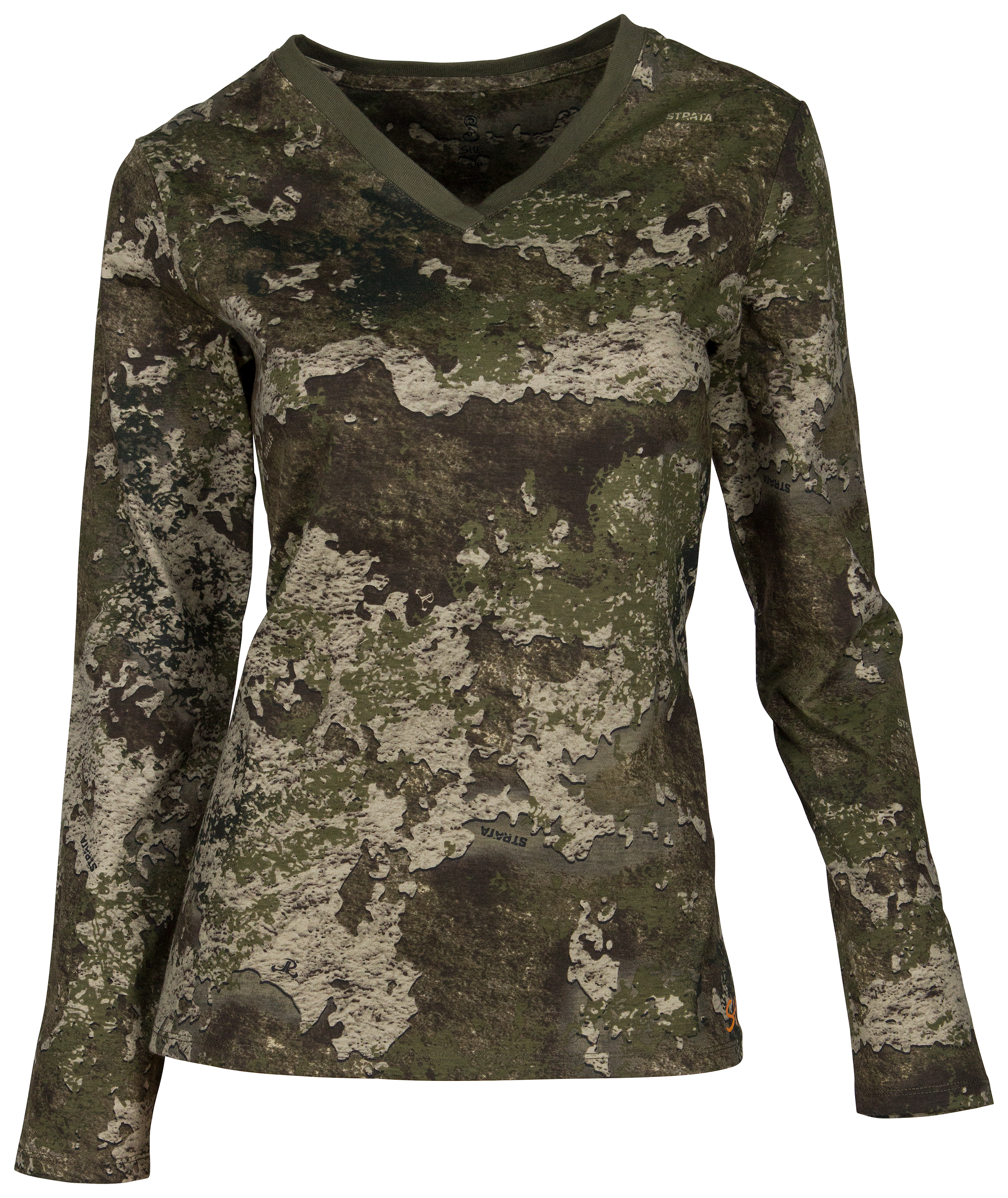 Image of SHE Outdoor 60/40 V-Neck Long-Sleeve T-Shirt for Ladies - TrueTimber Strata - XL