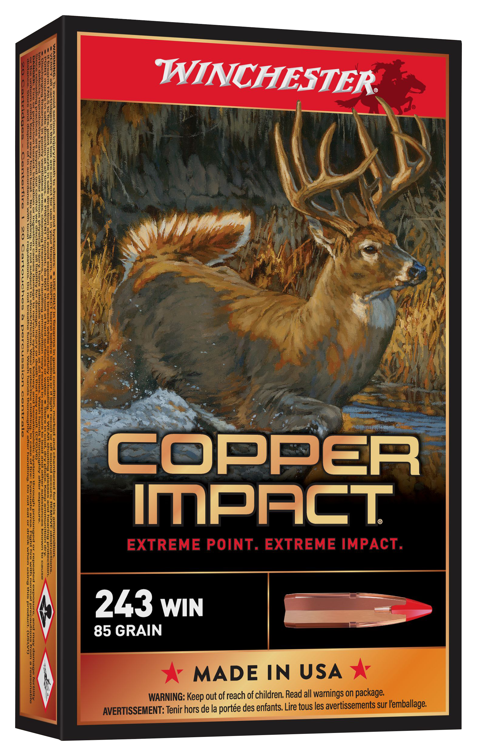 Winchester Deer Season Copper Impact .243 Win 85 Grain Centerfire Rifle Ammo