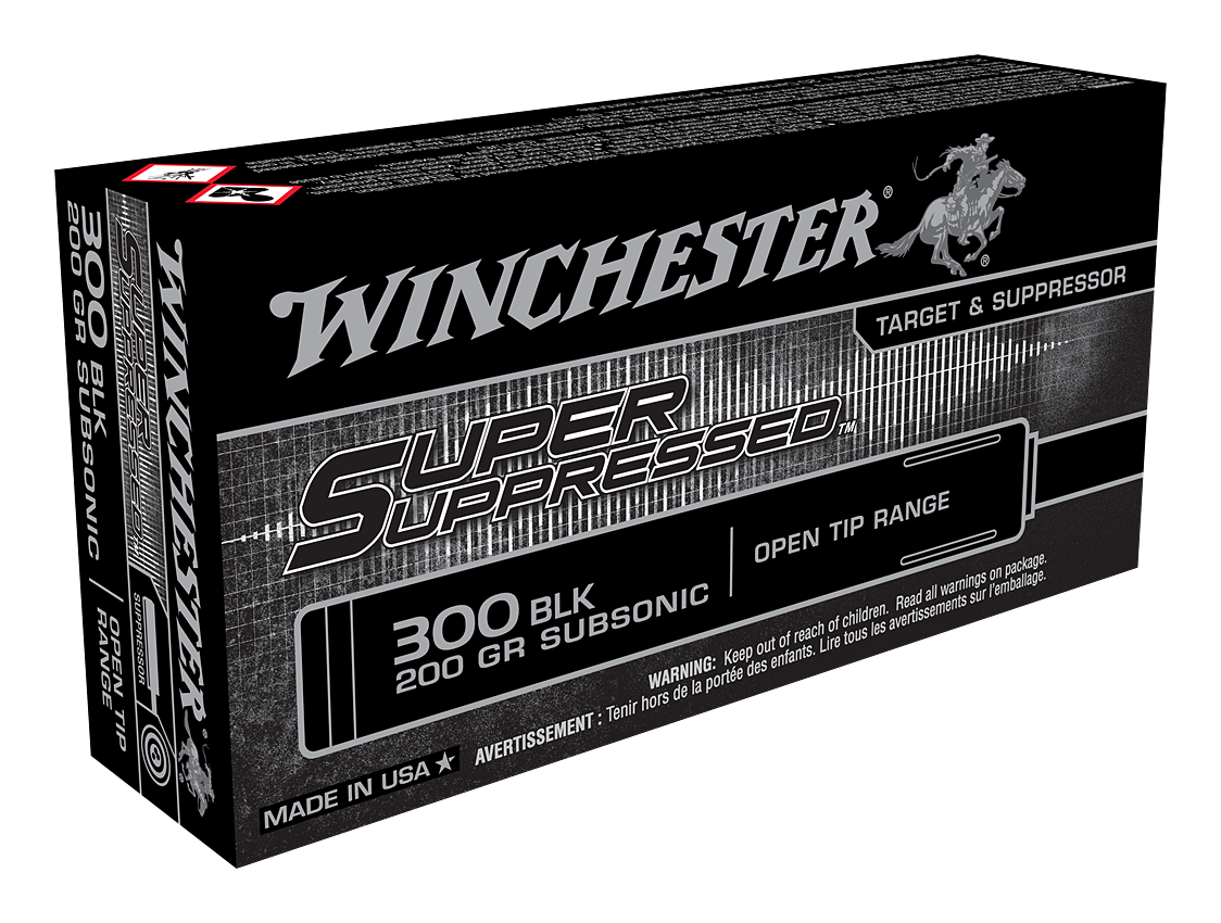 Winchester Super Suppressed Open Tip .300 AAC Blackout 200 Grain Centerfire Rifle Ammo