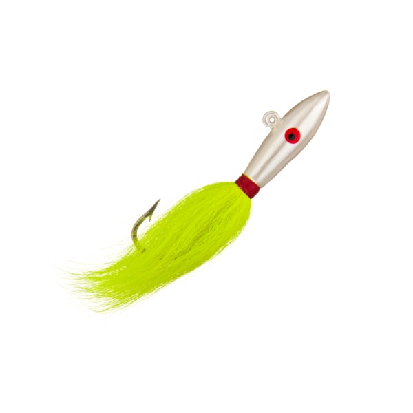 Offshore Angler Bullet Head Jig - 4 oz - White Red Chartreuse
