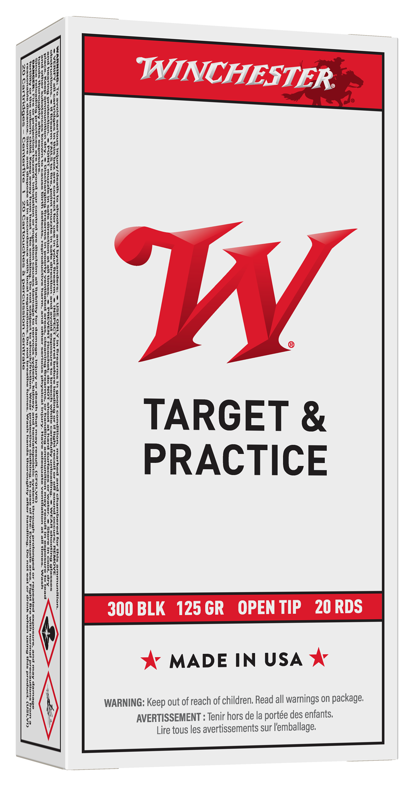 Winchester USA Target .300 AAC Blackout 125 Grain FMJ Centerfire Rifle Ammo