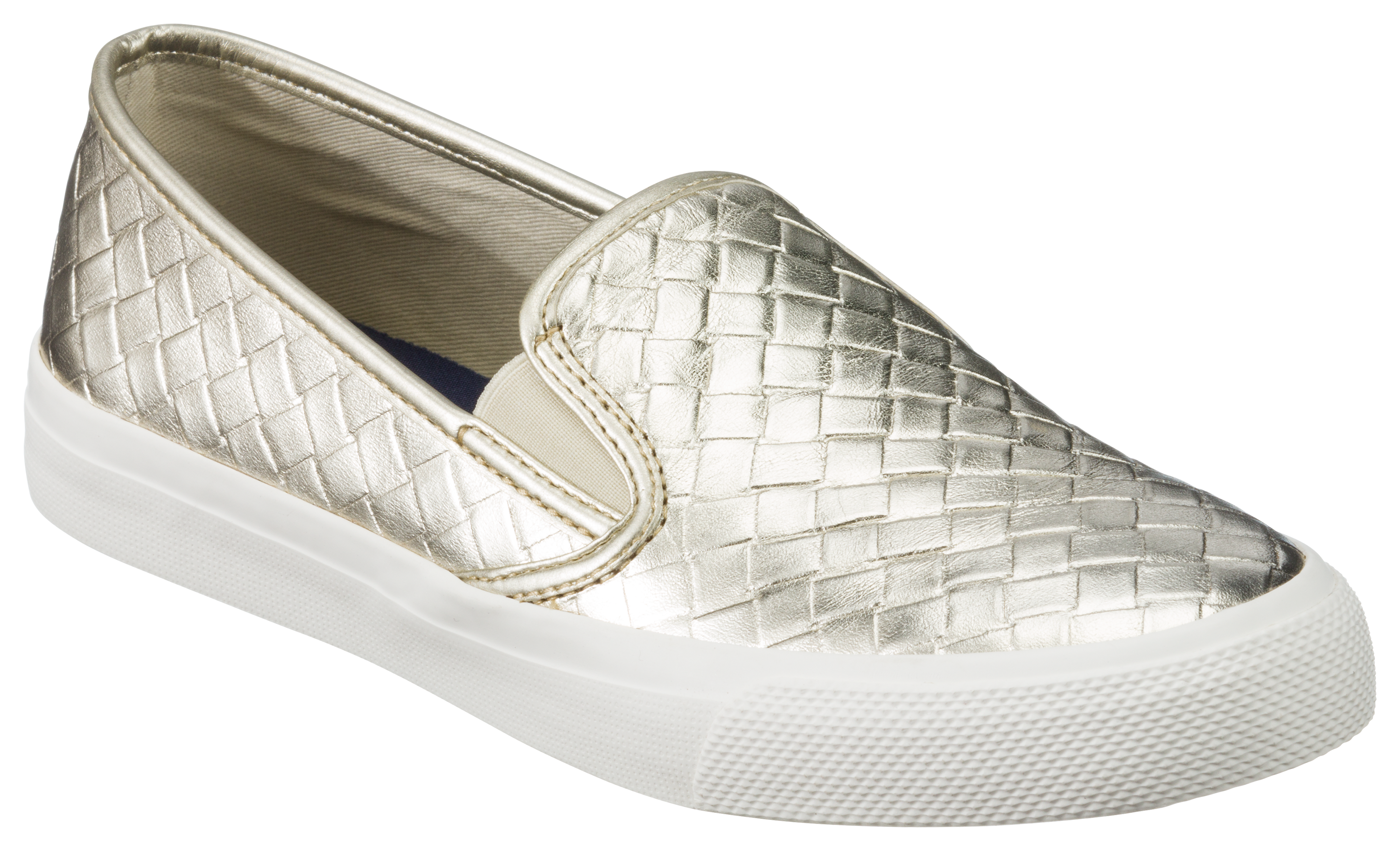 Image of Sperry Seaside Emboss Weave Slip-On Shoes for Ladies - Platinum - 6.5M
