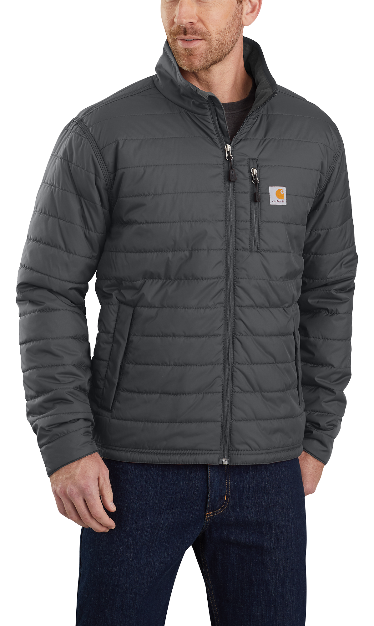 Image of Carhartt Rain Defender Relaxed Fit Lightweight Insulated Jacket for Men - Shadow - L