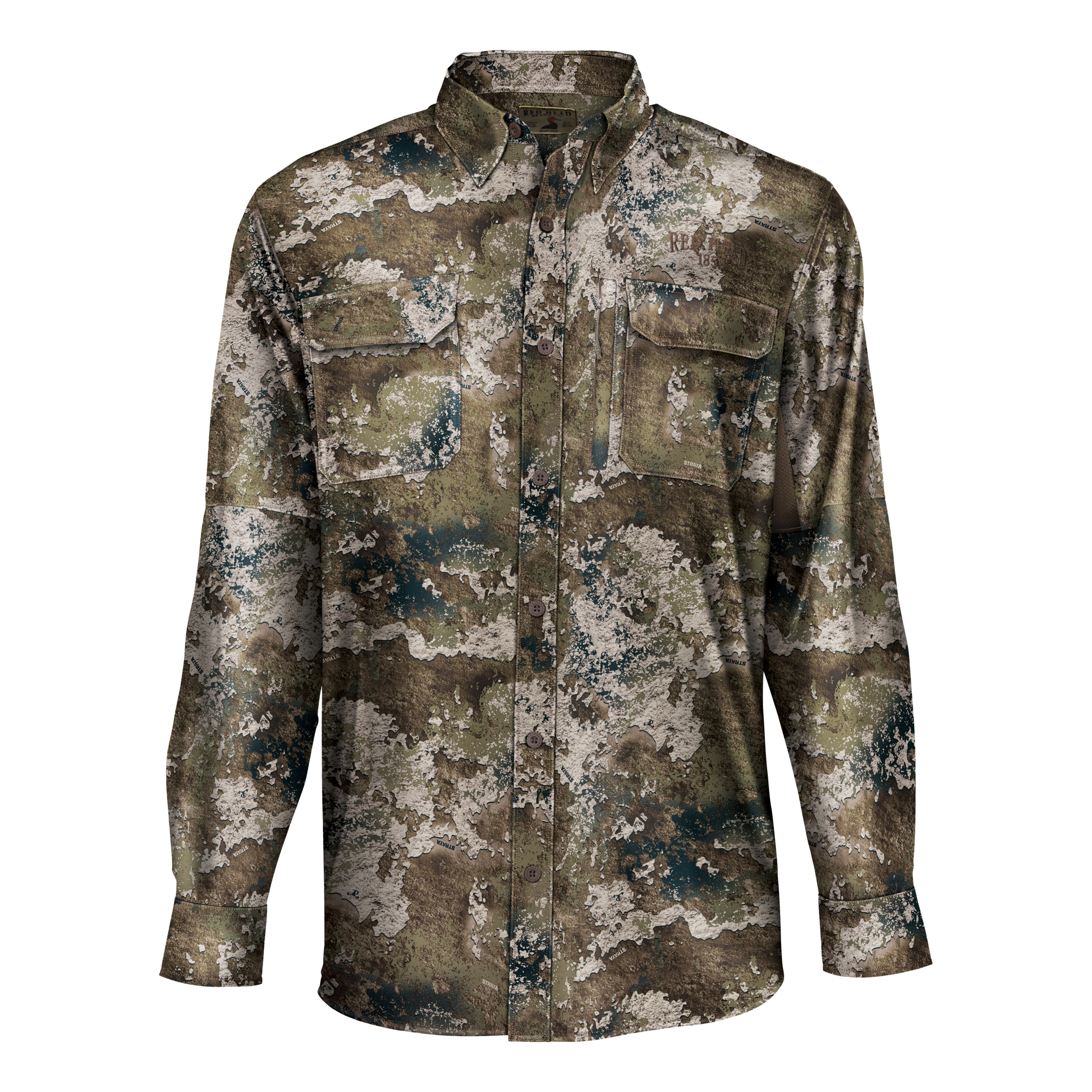 BANDED Gear Tec Fleece Henley Long Sleeve Shirt – Camo Hunting Top, Button-Front, Moisture Wicking