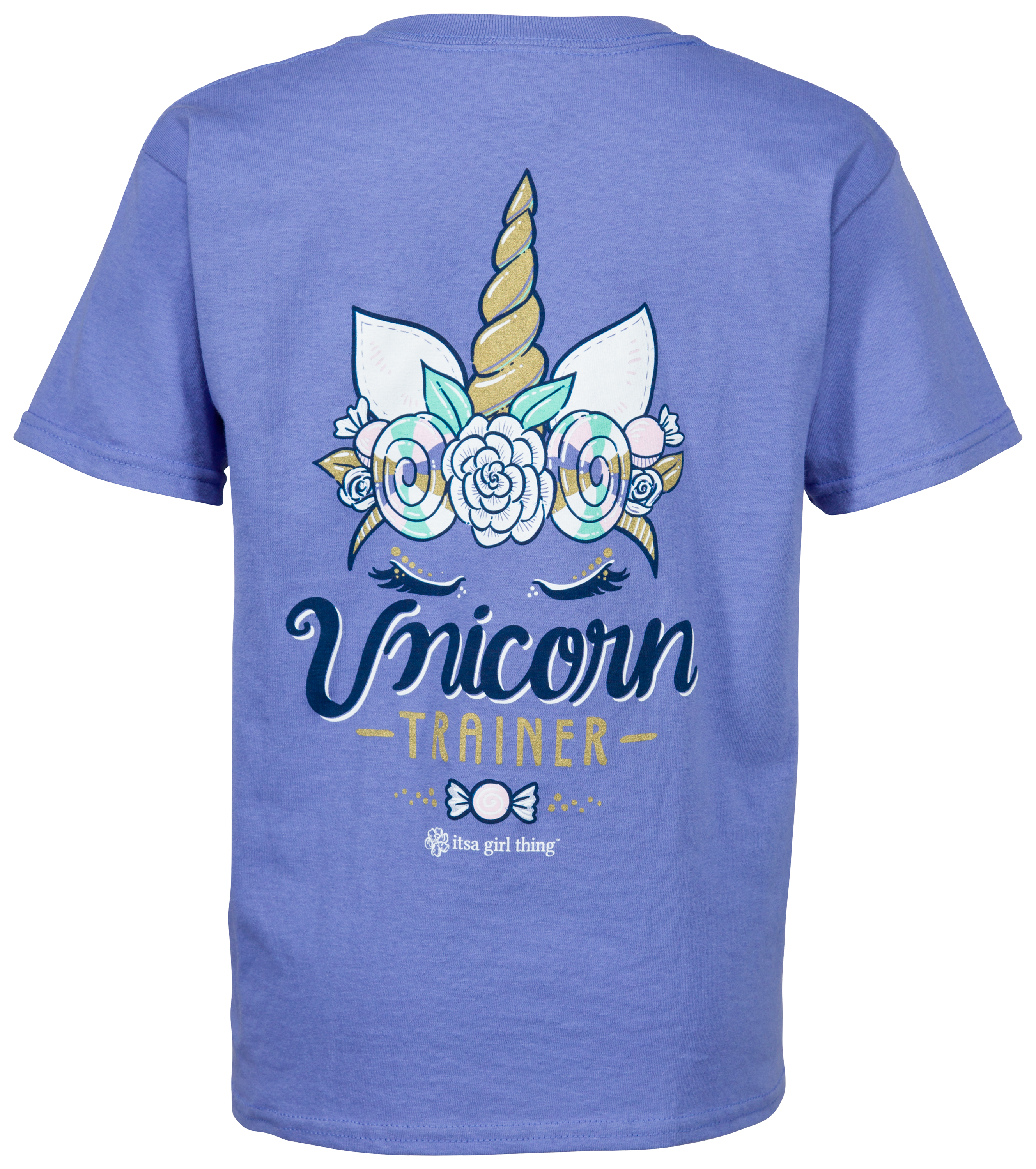 Itsa Girl Thing Unicorn Trainer Short-Sleeve T-Shirt for Girls - Violet - M