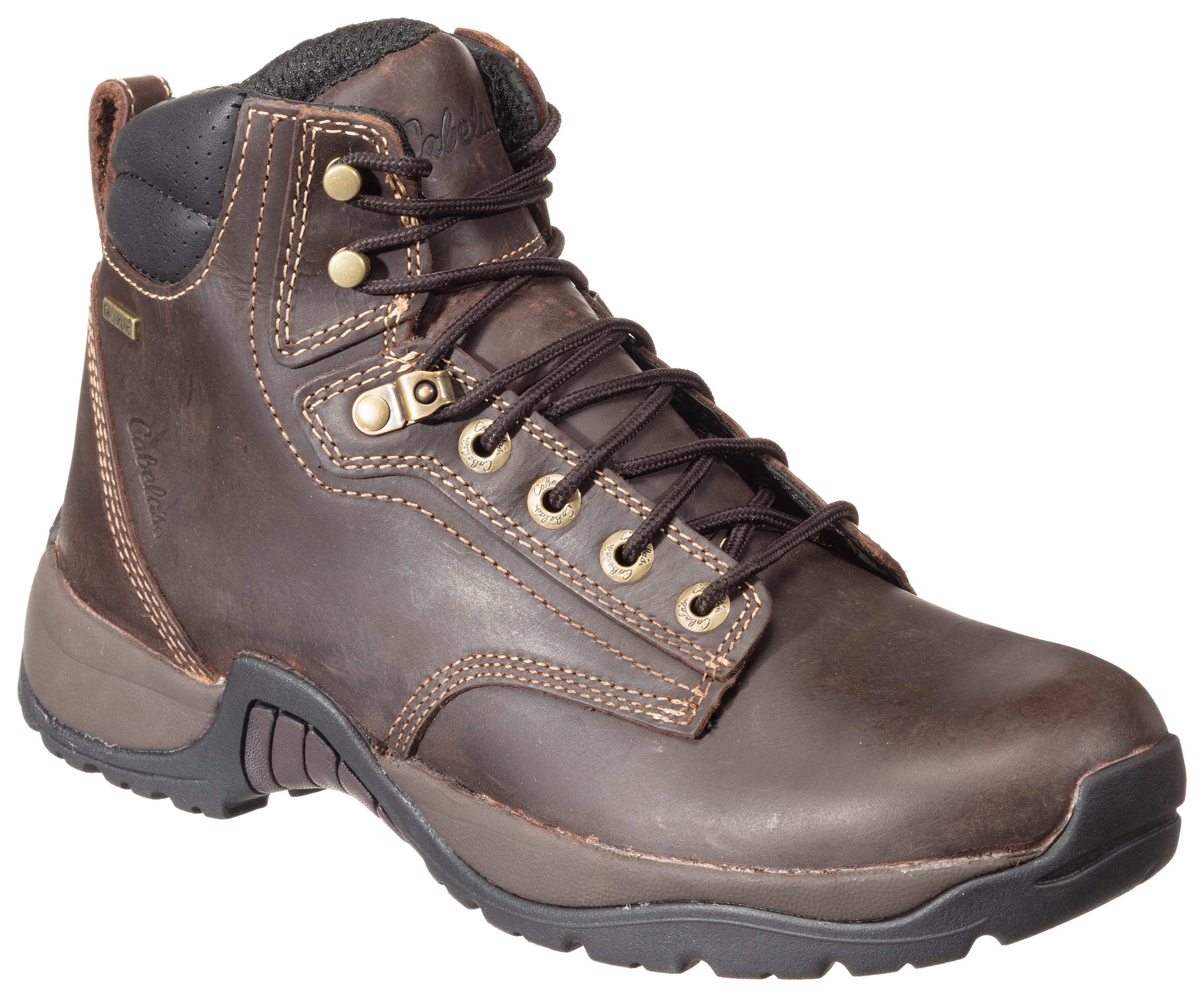 Image of Cabela's Roughneck Ledger Waterproof Work Boots for Men - Dark Brown - 11W