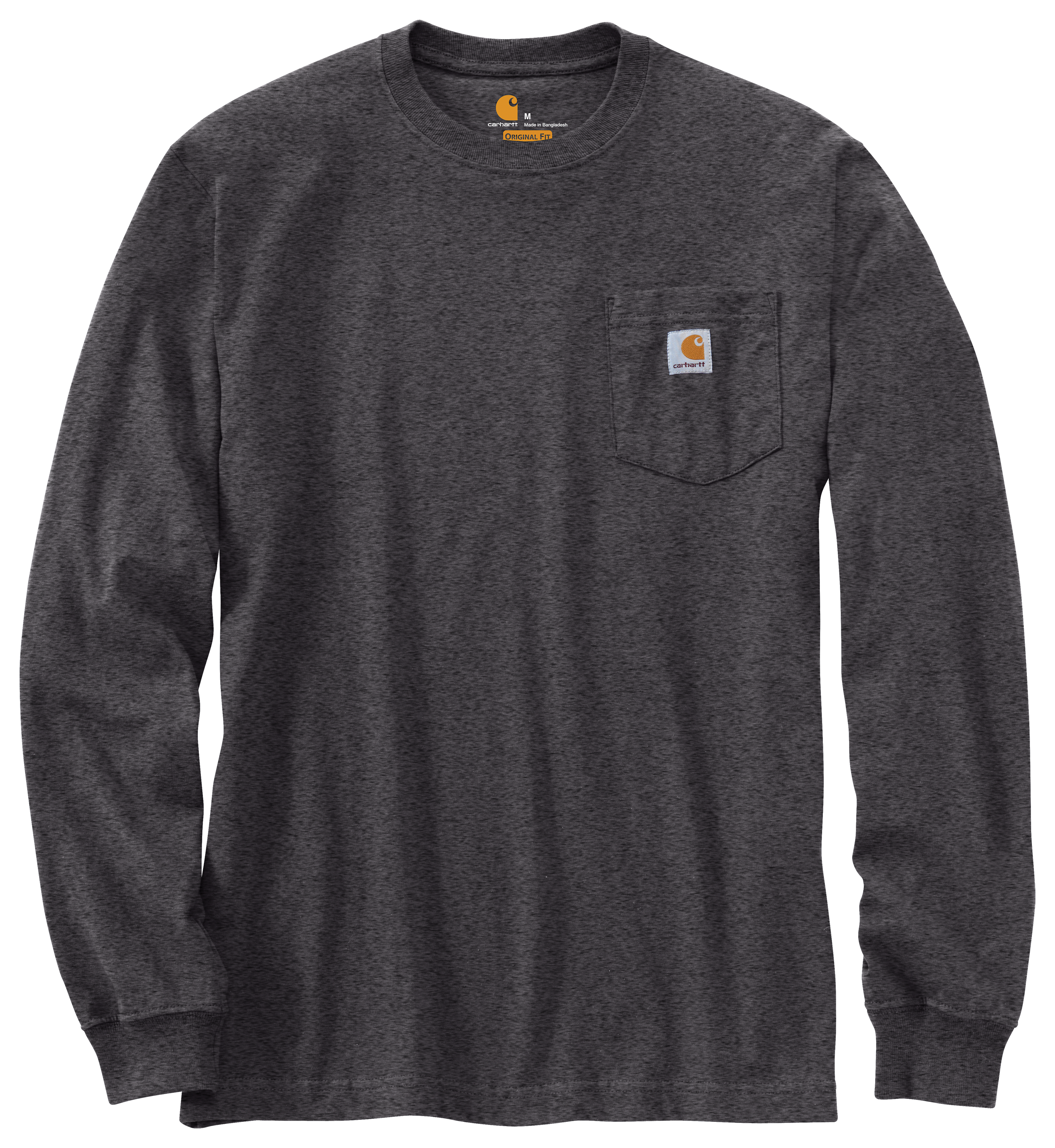 Image of Carhartt Workwear Loose-Fit Long-Sleeve Pocket T-Shirt for Men - Carbon Heather - M