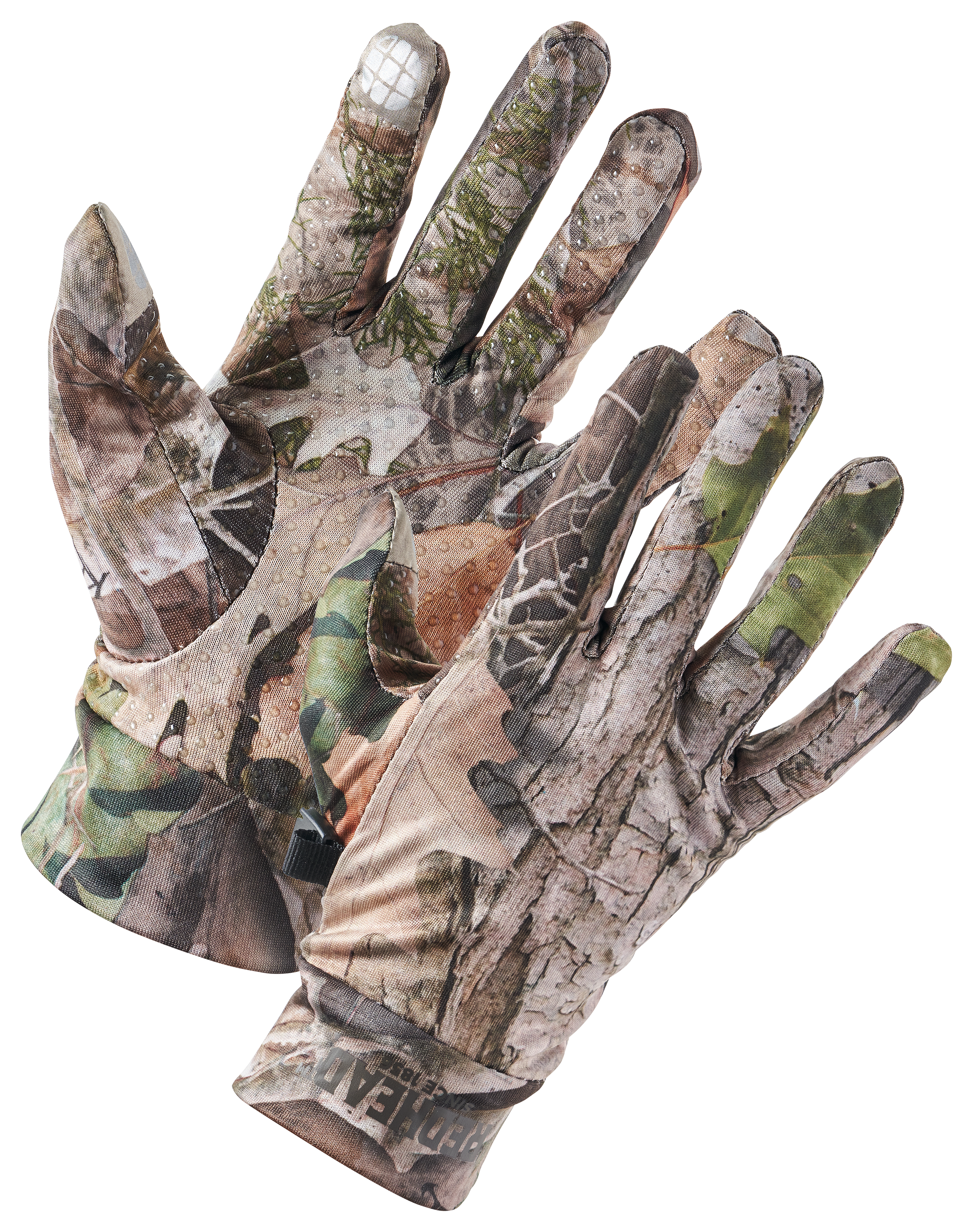 Red Steer Camouflage Camo Power Grip Hunting Fishing Gloves Mens Large