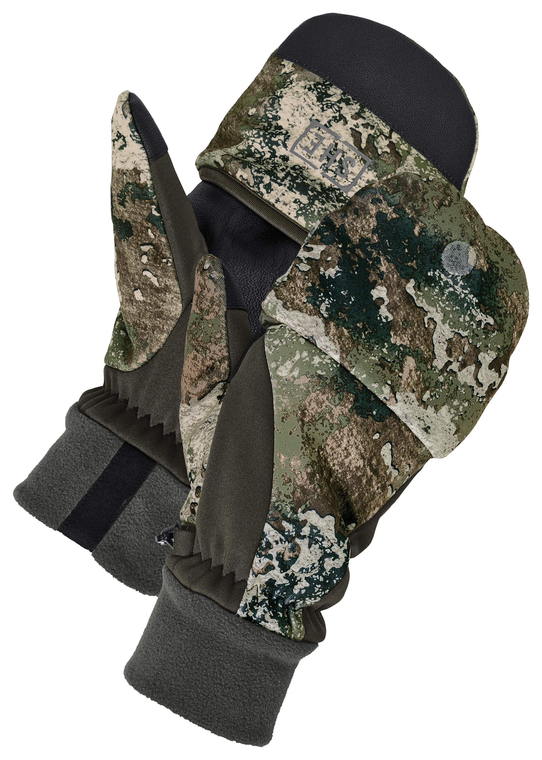 SHE Outdoor Fleece Pop-Top Insulated Mittens for Ladies - TrueTimber Strata