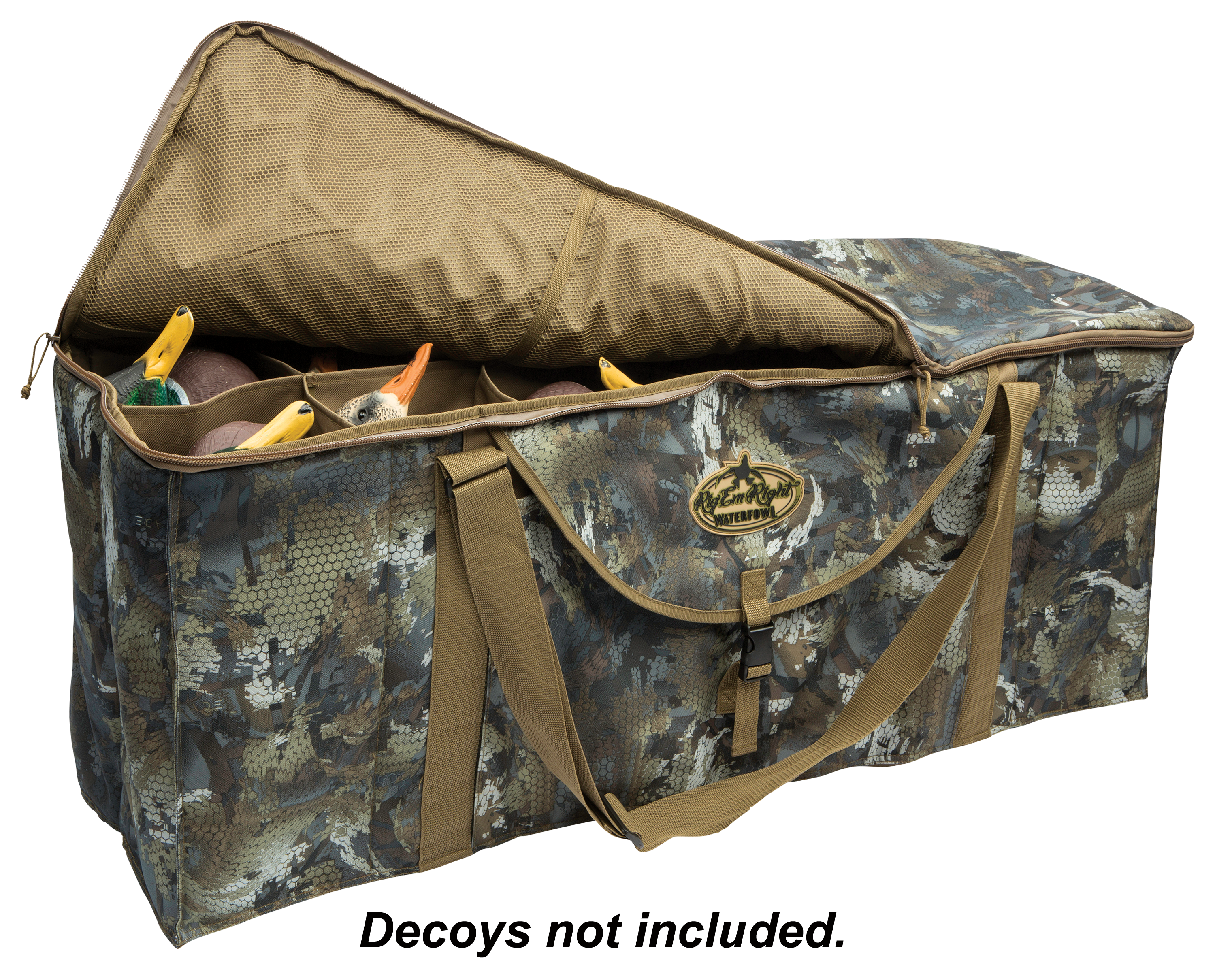 Image of Rig'Em Right 12 Slot Deluxe Duck Decoy Bag - Gore Optifade Concealment Waterfowl Timber