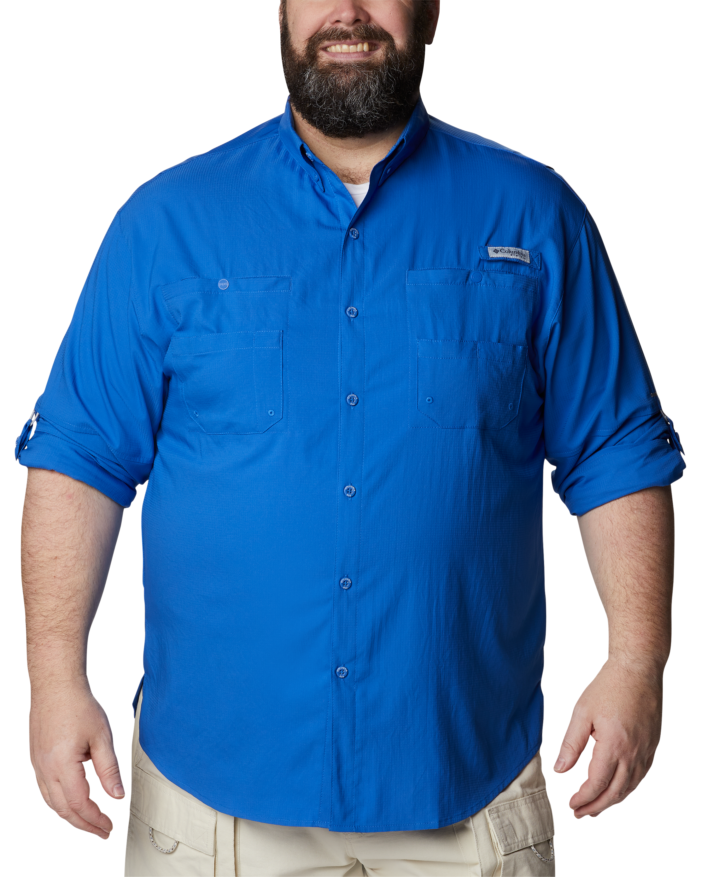 Image of Columbia Tamiami II Long-Sleeve Button-Down Shirt - Vivid Blue