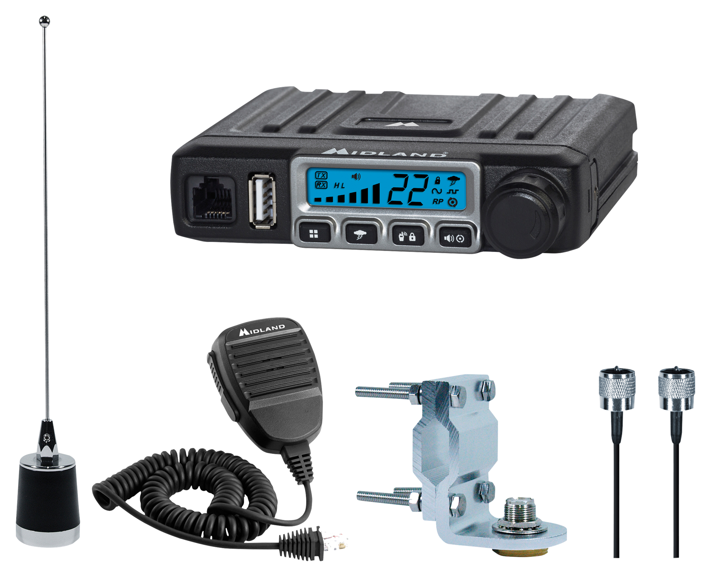 Midland MXT115VP3 MicroMobile GMRS 2-Way Radio Bundle