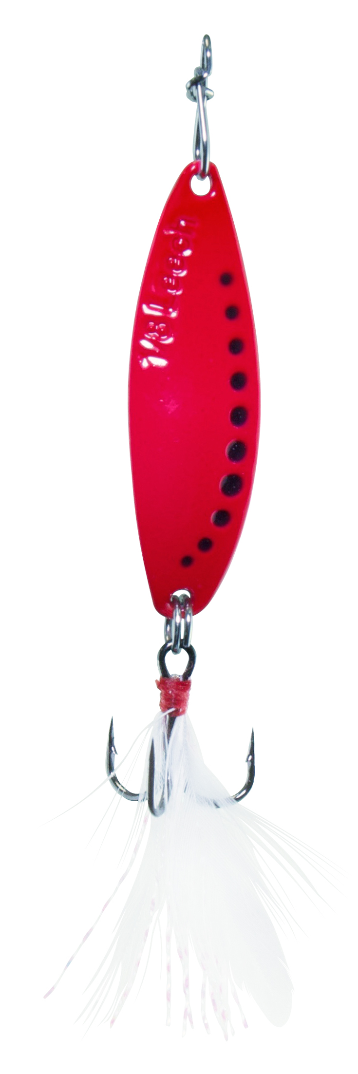 Clam Pro Tackle Leech Flutter Spoon - #10 - Glow Red