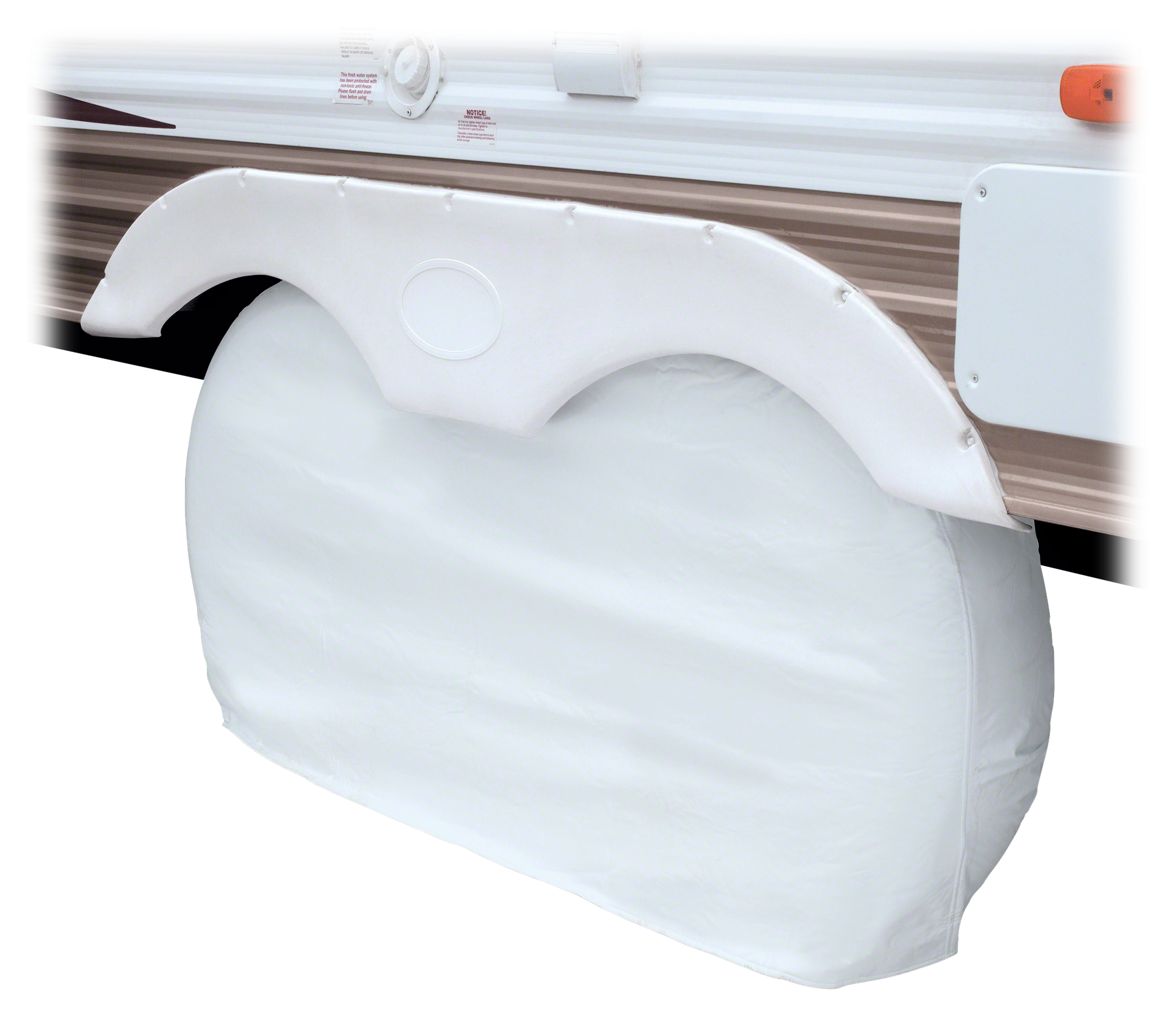 Image of Classic Accessories RV Dual Axle Wheel Cover - Snow White - XL 30''-33''