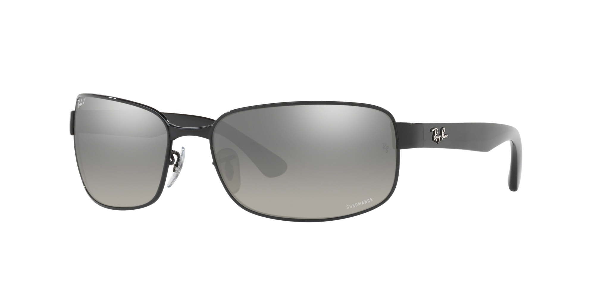 Ray-Ban RB3566 Chromance Polarized Sunglasses - Black/Silver Mirror Chroman