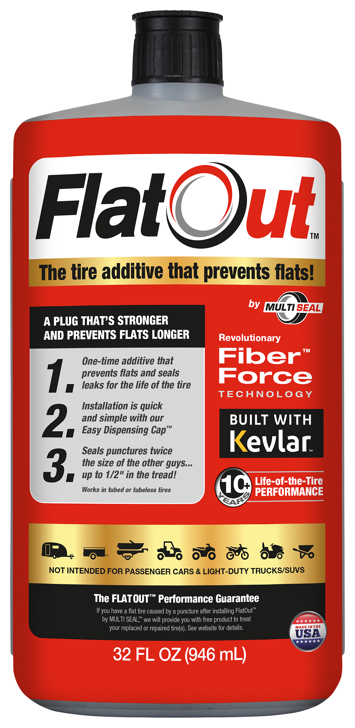 MULTI SEAL FlatOut with Kevlar Tire Sealant Additive