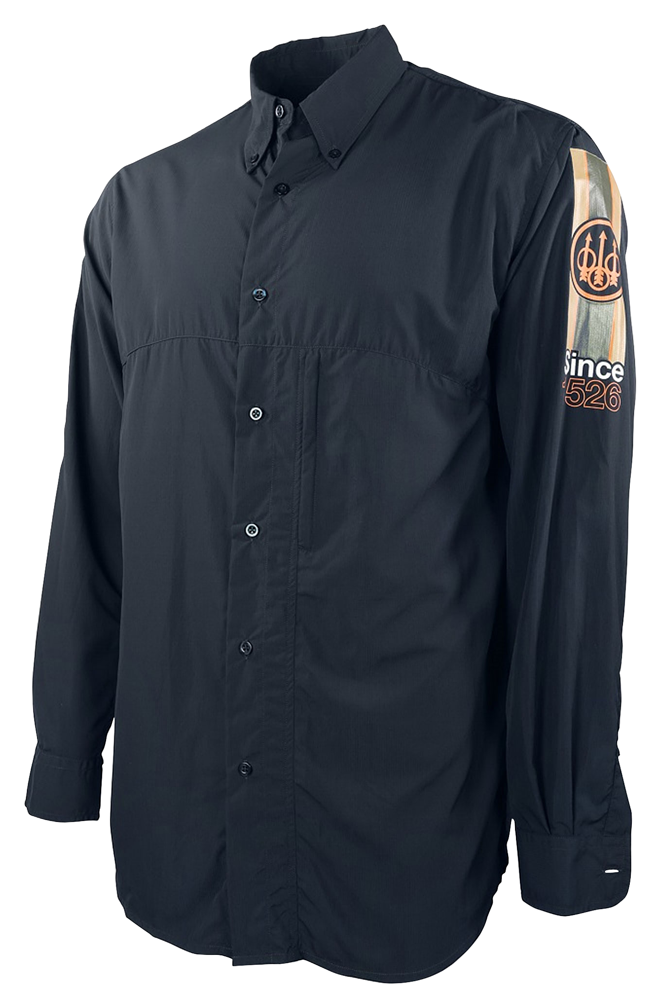 Image of Beretta Buzzi Long-Sleeve Button-Down Shooting Shirt for Men - Navy Blue