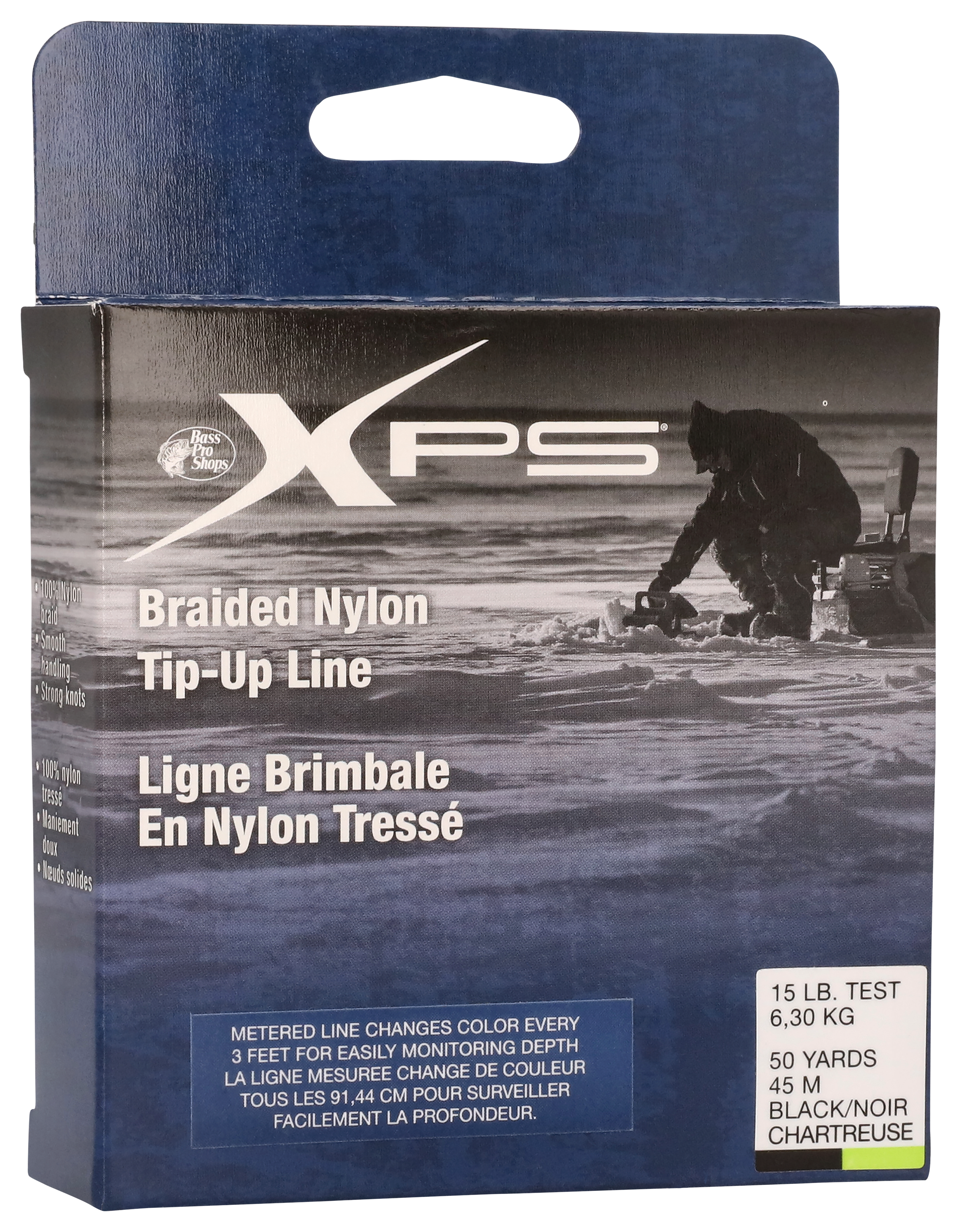 Image of Bass Pro Shops XPS Metered Braided Nylon Tip-Up Ice Fishing Line - 20 lb. 50 Yards