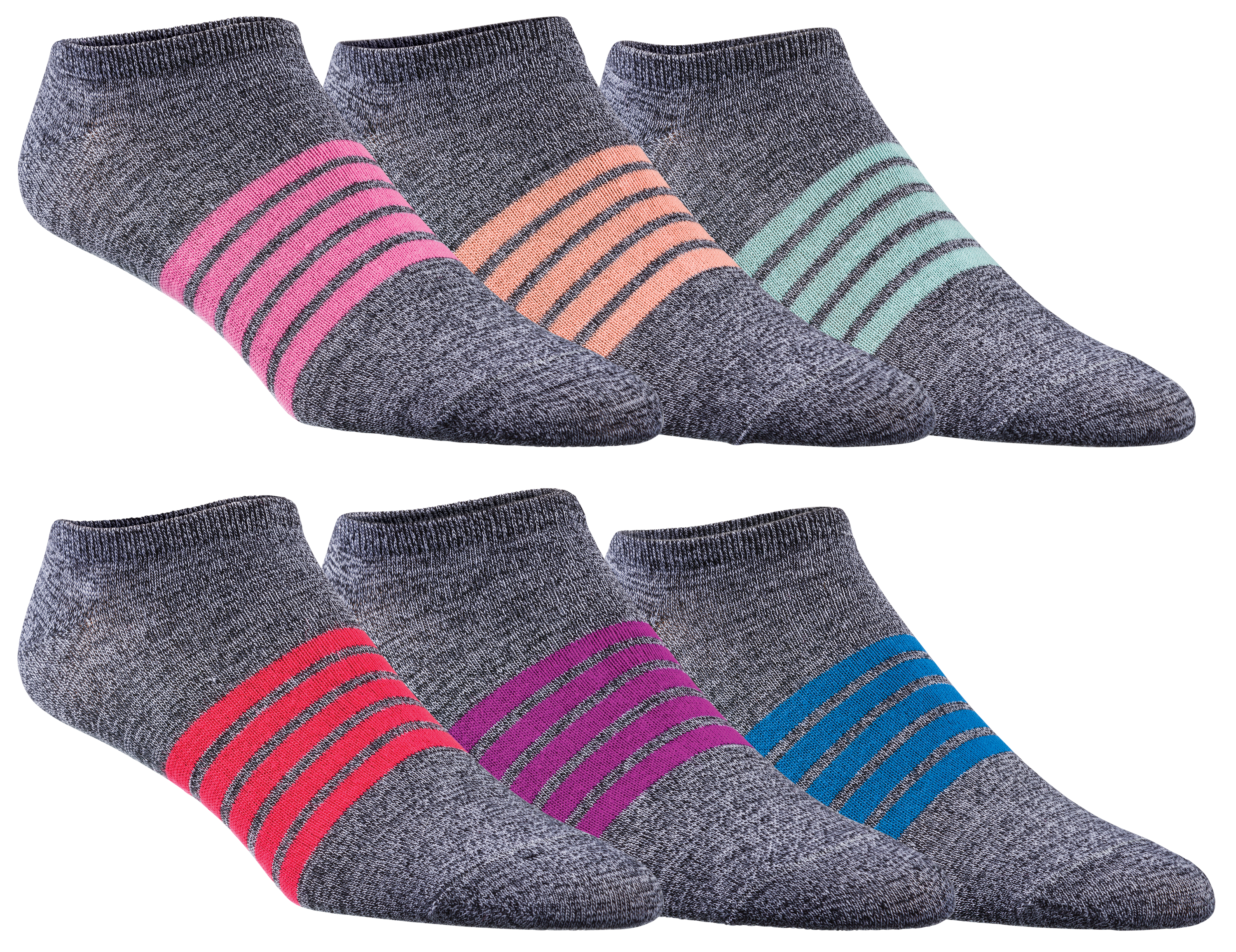 Natural Reflections Marled Stripe No Show Socks 6-Pair Pack | Cabela's