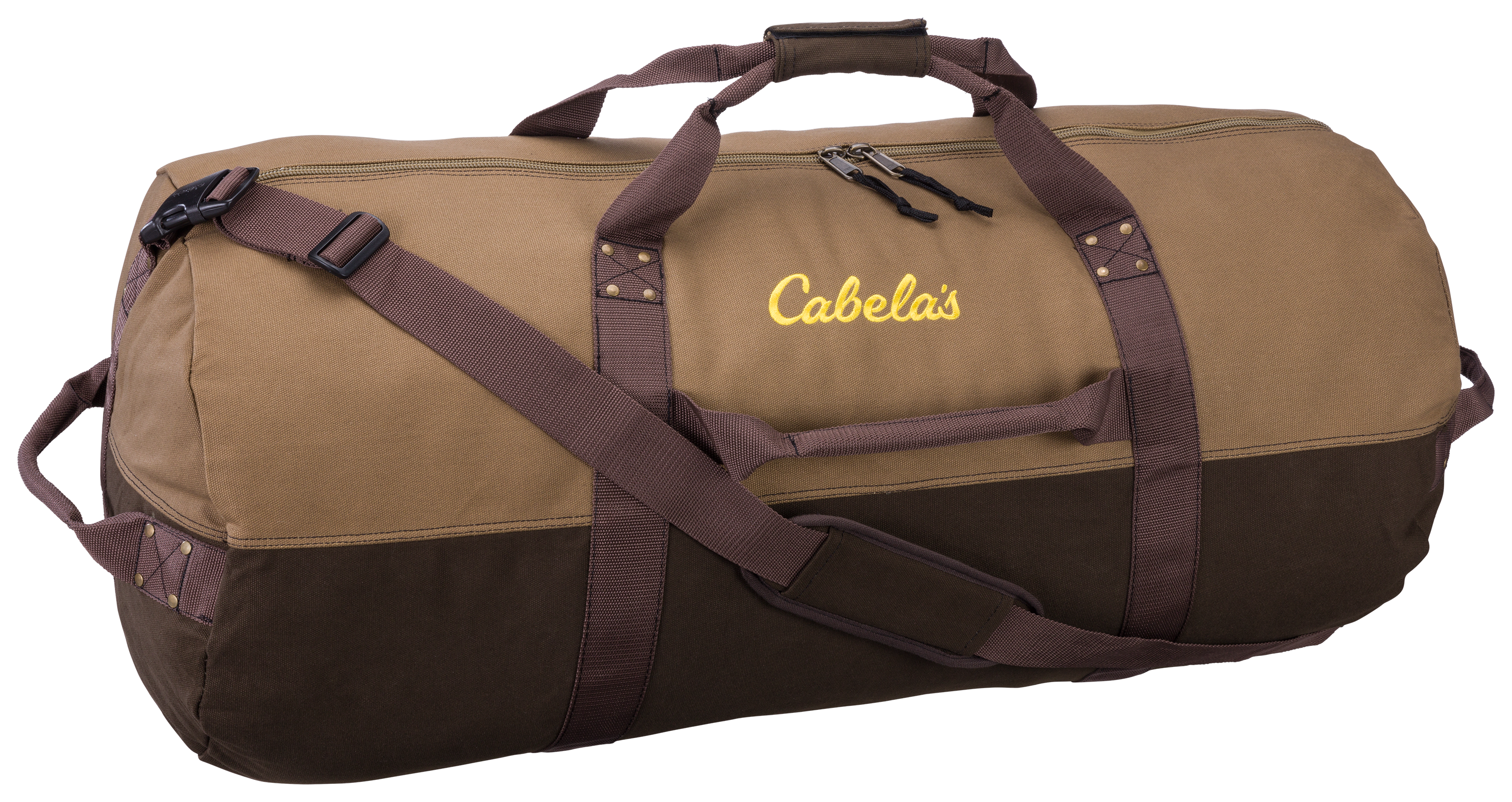 Cabela's Large Gear Duffle Bag 28 Long Gym Hunt Camp Fish Blue Texas  Canvas