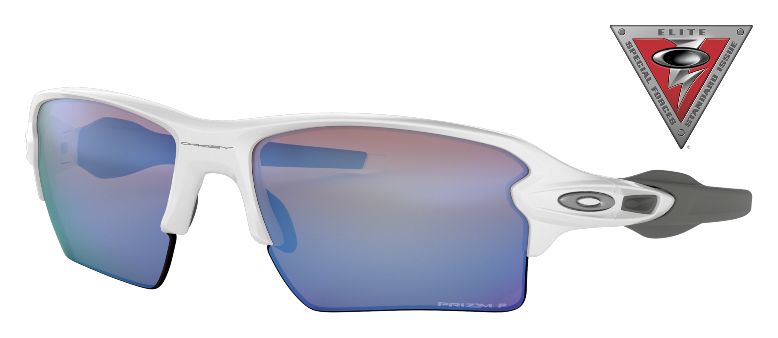 Oakley SI Flak 2.0 XL OO9188 Polarized Sunglasses - Polished White/Prizm Deep Water Iridium Mirror - Standard