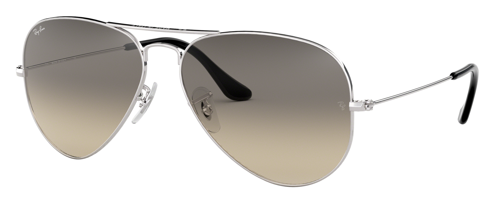 Image of Ray-Ban Aviator RB3025 Gradient Sunglasses - Polished Silver/Light Gray Gradient - X-Large