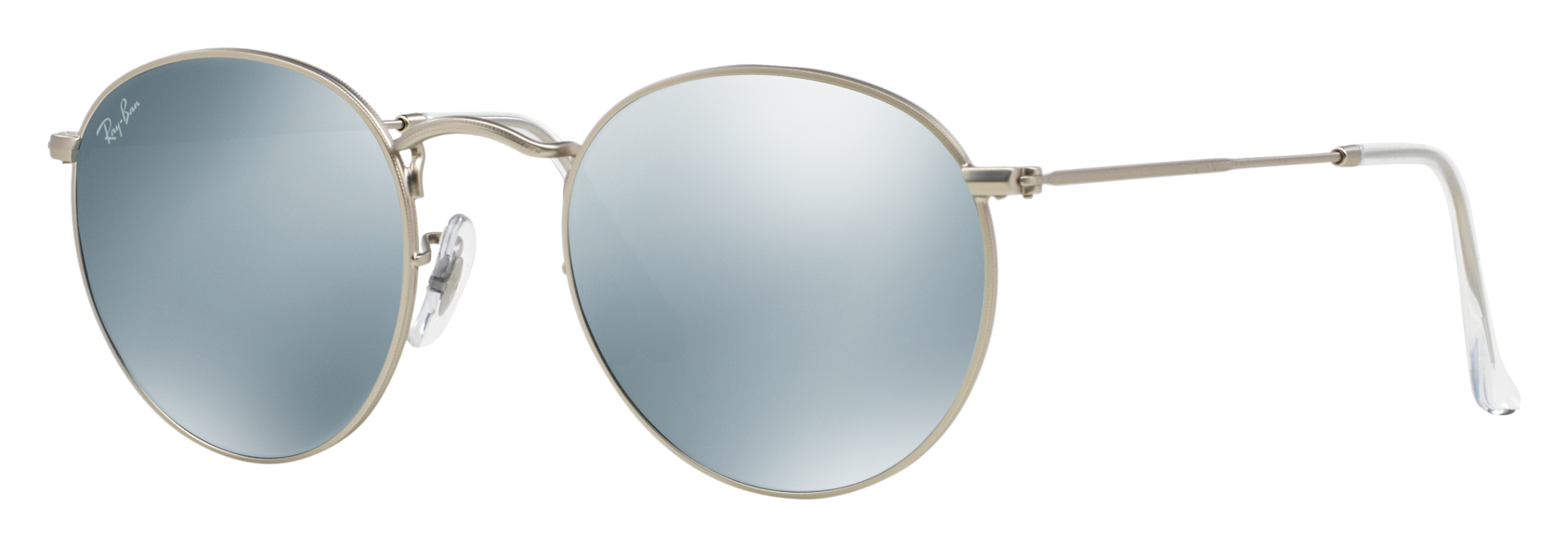 Ray-Ban Round Metal RB3447 Mirror Glass Sunglasses - Silver/Silver Flash Mirror - Standard -  RB3447 019/30 50-21