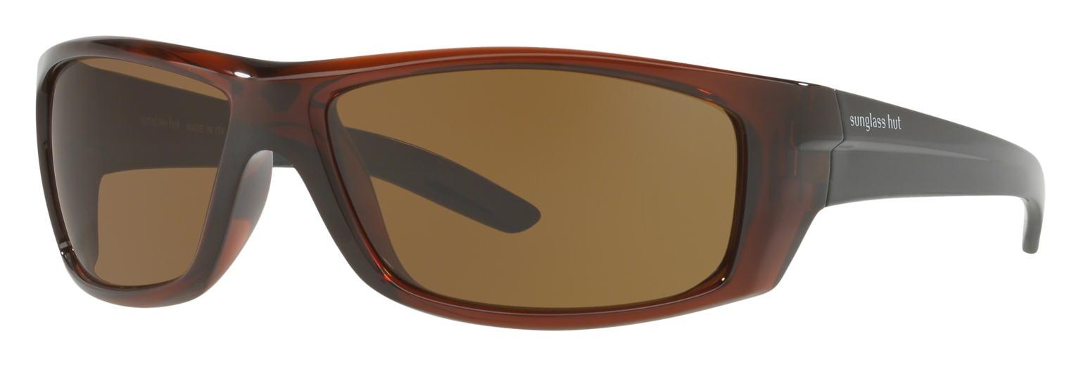 Sunglass Hut Sunglasses HU2007 506/73 Maroon Frames Brown Gradient