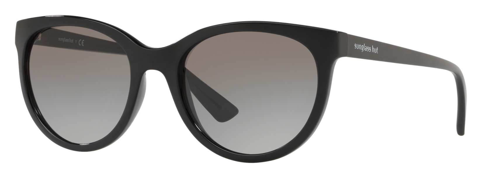 Image of Sunglass Hut HU2011 Gradient Sunglasses for Ladies - Black/Gray Gradient - Standard