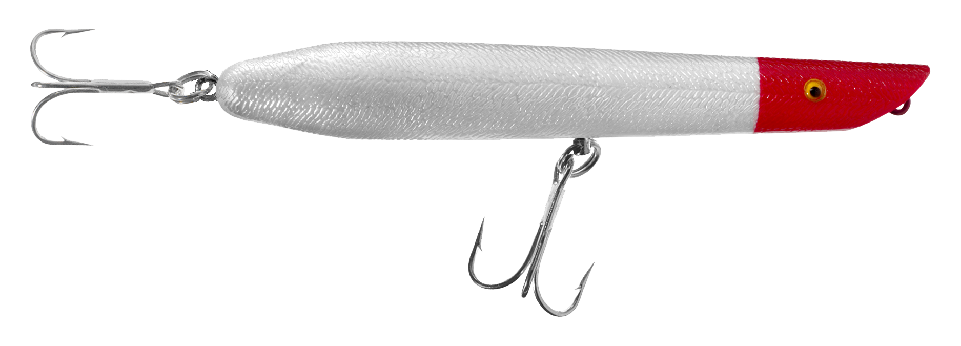 Cotton Cordell Pencil Popper - White Red Head - 4-1/2'
