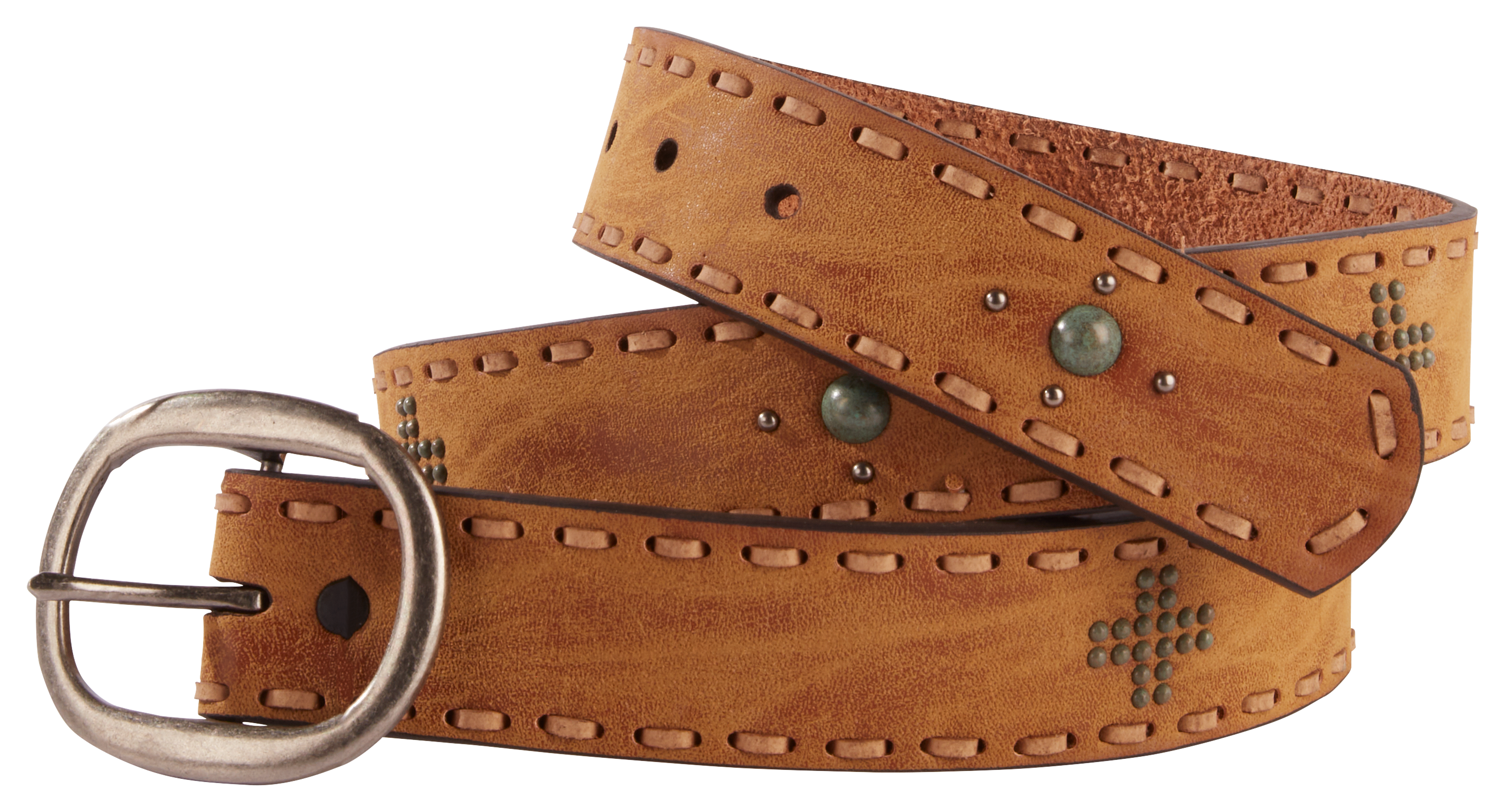 NATURAL REFLECTIONS Turquoise Brown Leather Belt