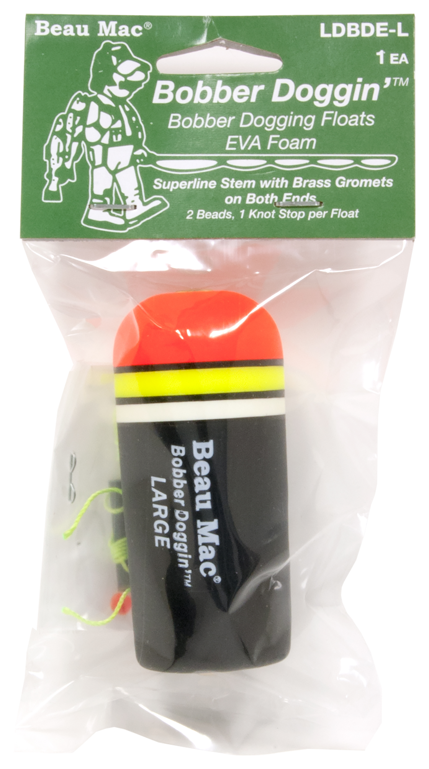 Image of Beau Mac Bobber Doggin EVA Foam Float - Black/Chartreuse/Fluorescent Red - Large