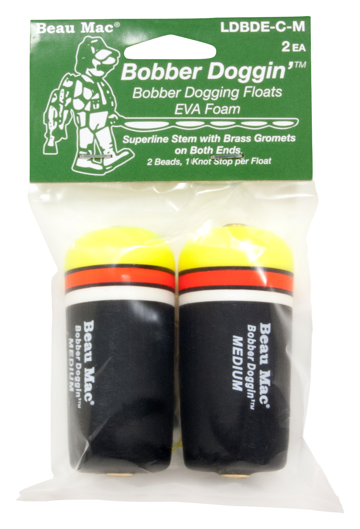 Image of Beau Mac Bobber Doggin EVA Foam Float - Black/Fluorescent Red/Chartreuse - Medium