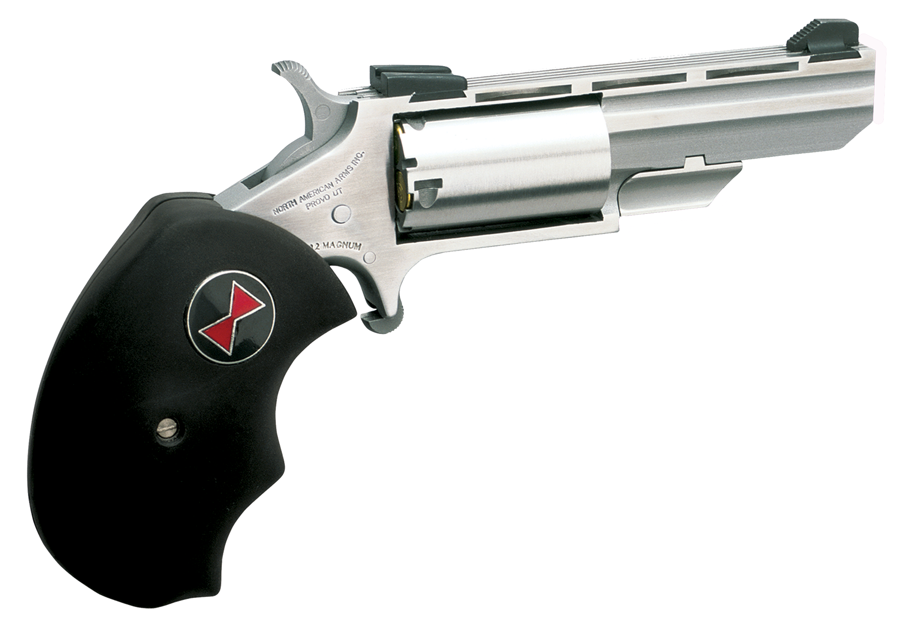 Image of North American Arms Black Widow Convertible Single-Action Rimfire Mini Revolver with Fixed Sights - Stainless