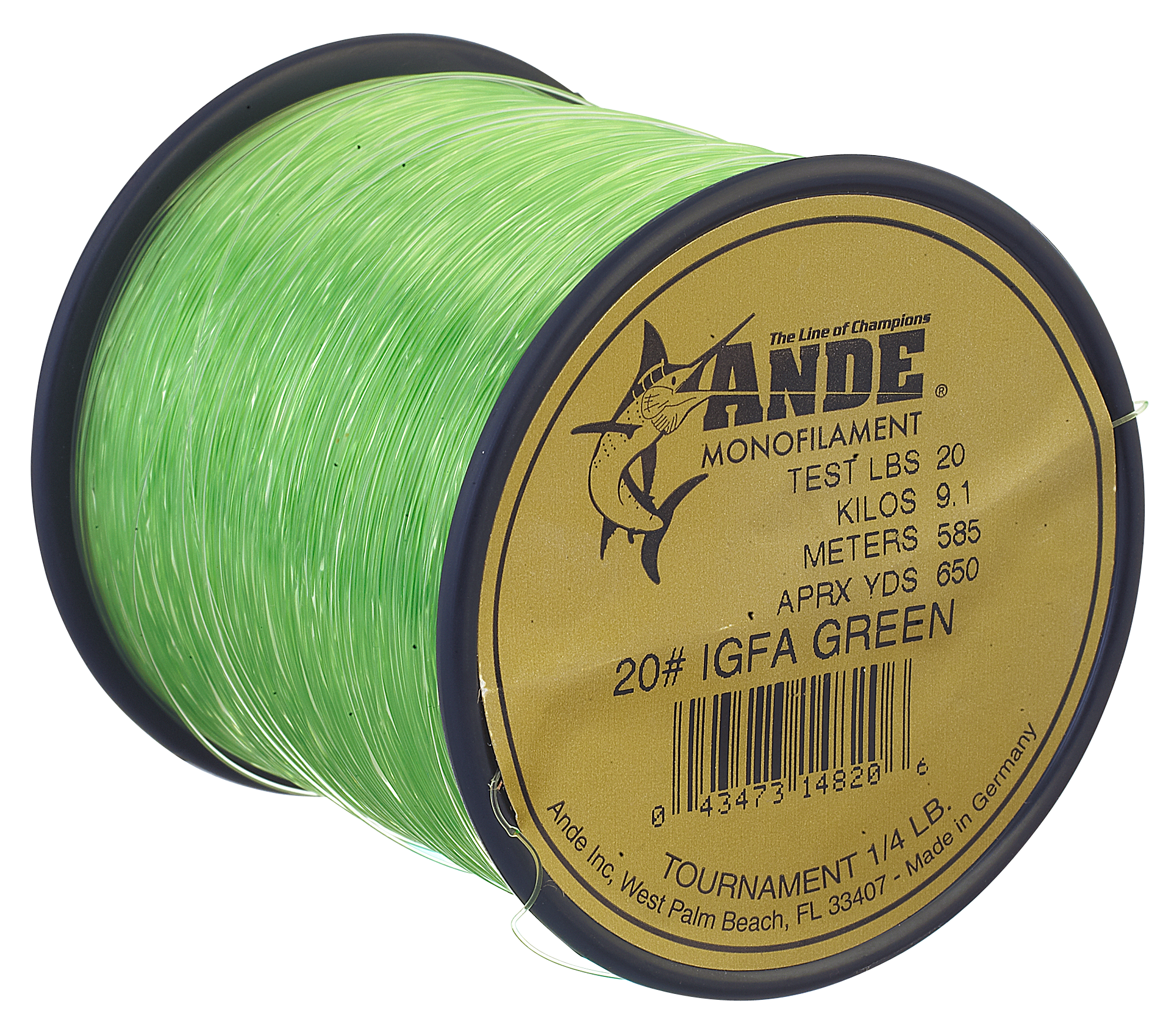 Ande Tournament Monofilament Line 1/4-lb. Spool - 12-Lb. - Green