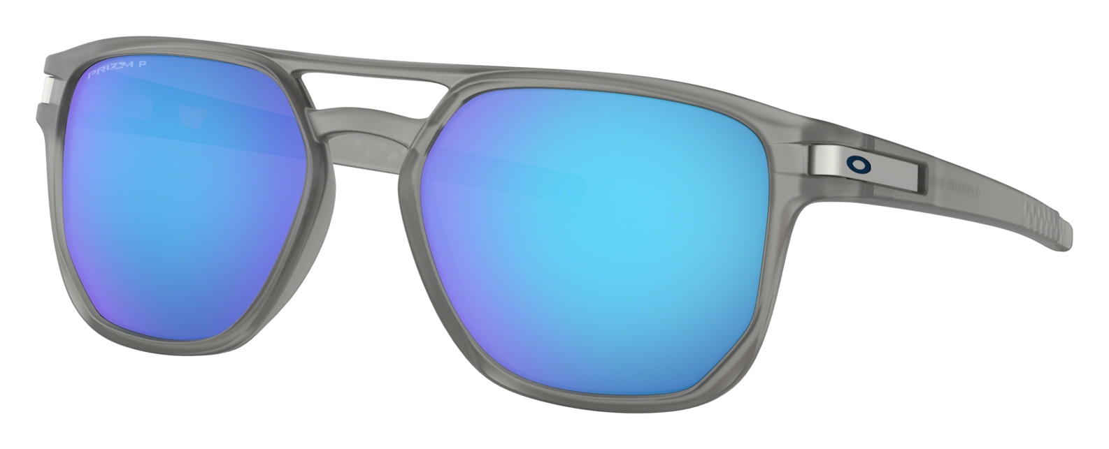 Image of Oakley Latch Beta Polarized Sunglasses - Matte Gray Ink/Prizm Sapphire Mirror