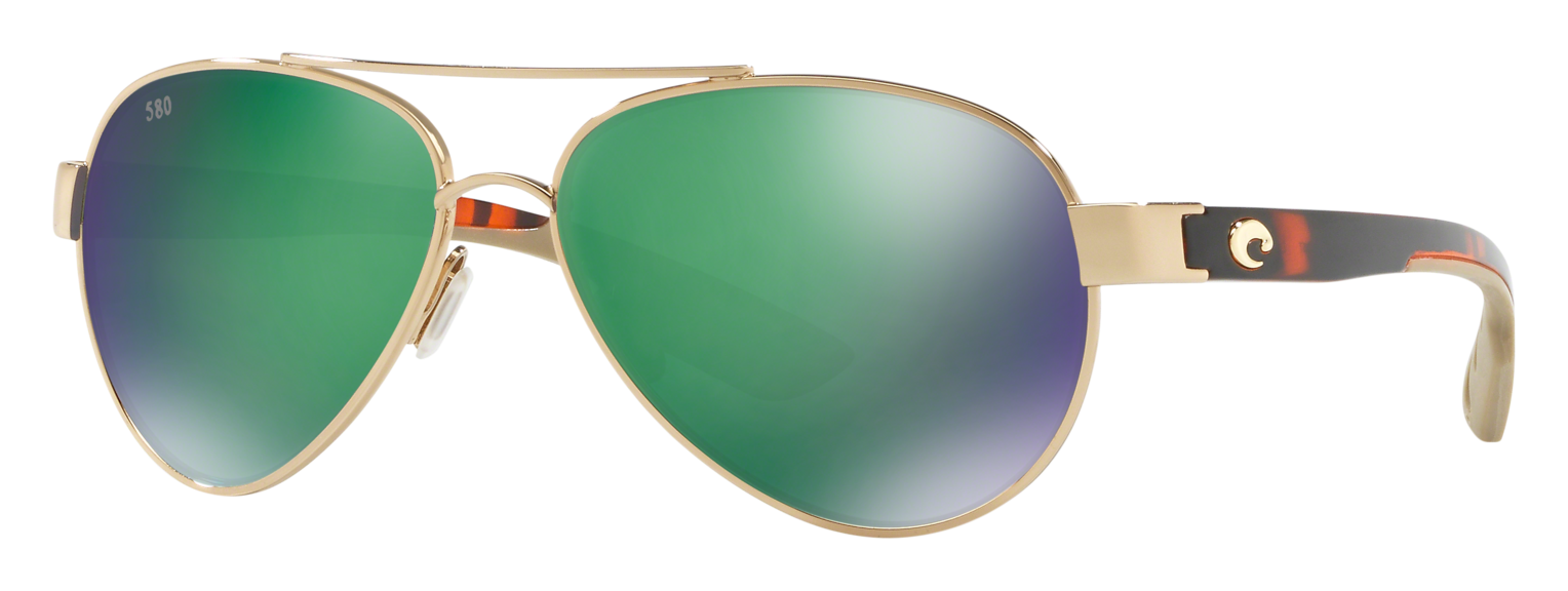 Costa Del Mar Loreto 580G Glass Polarized Sunglasses - Rose Gold/Green Mirr