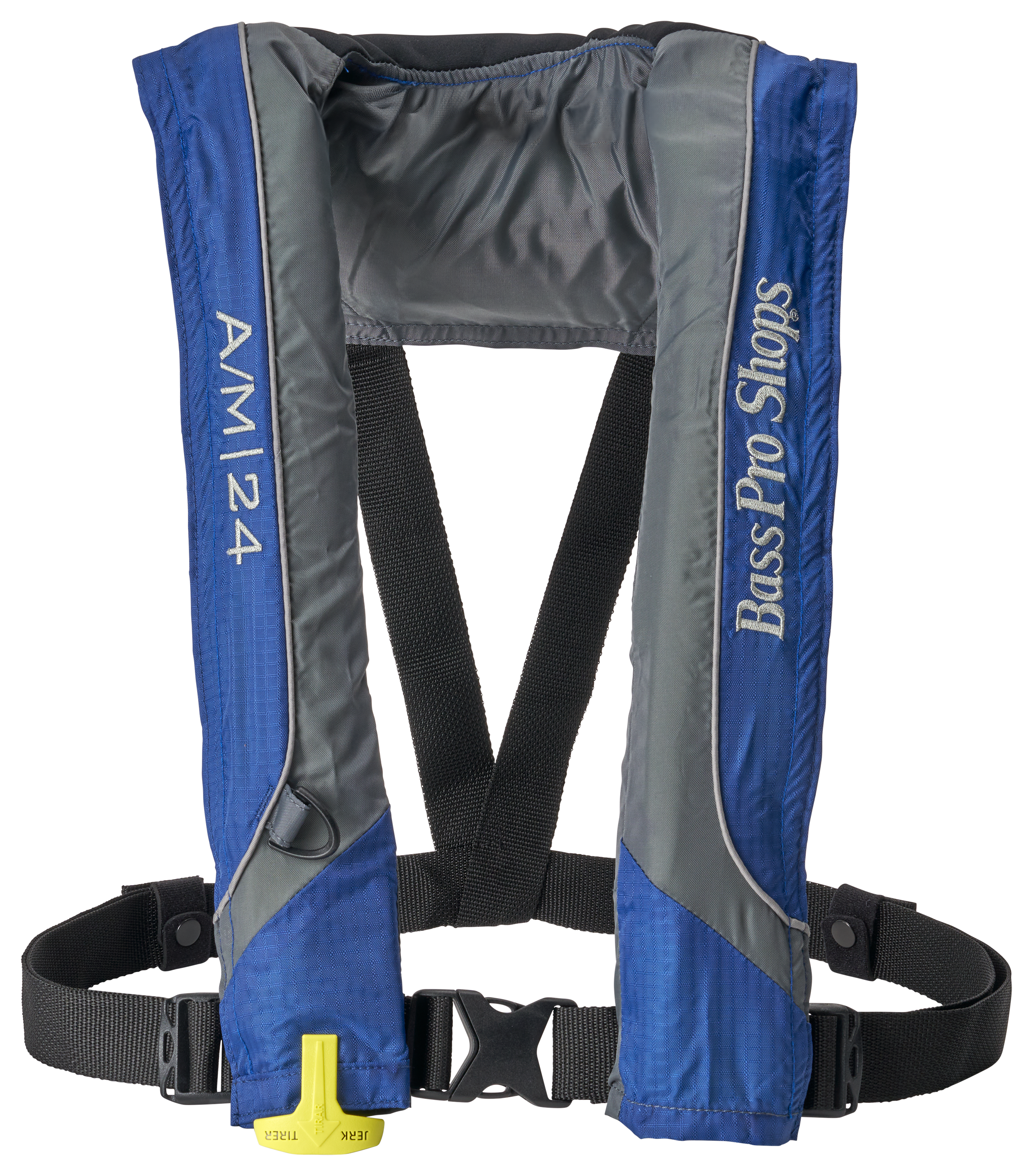 Bass Pro Shops AM24 Auto/Manual Inflatable Life Vest - Blue/Grey