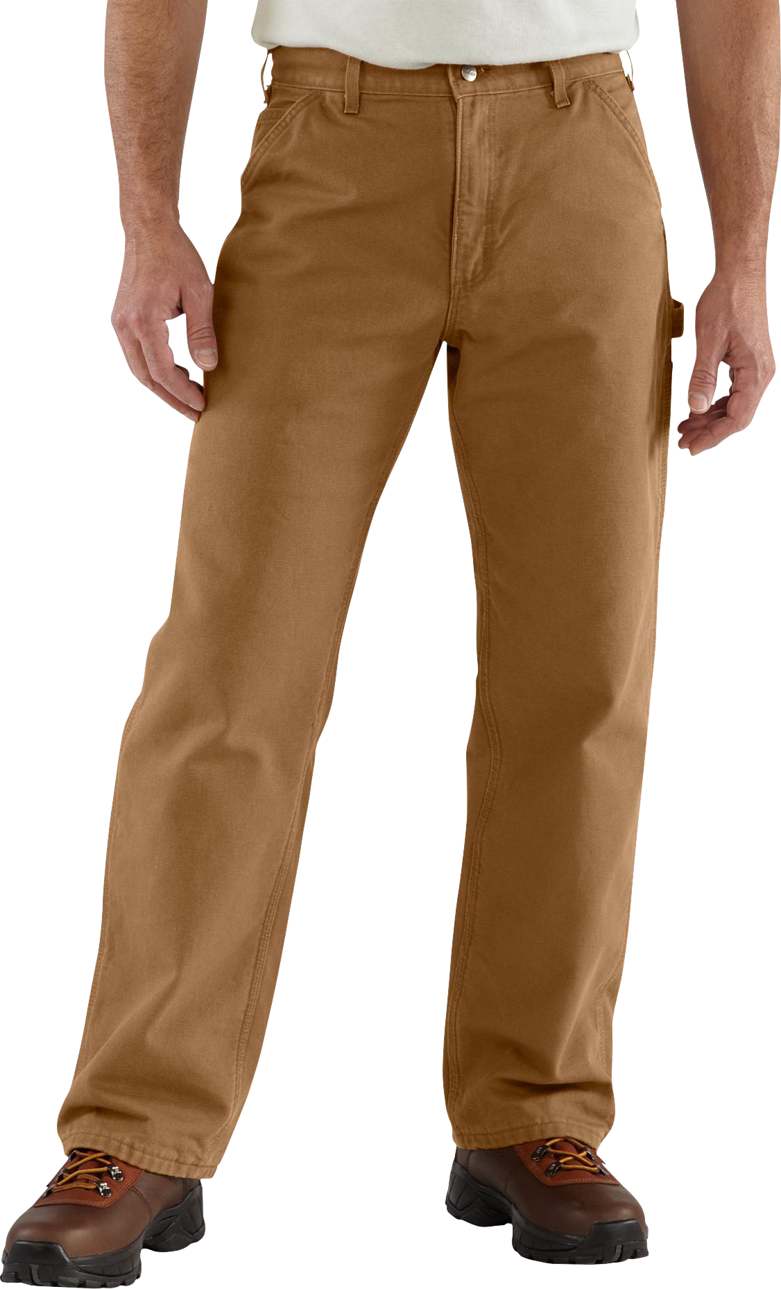 Image of Carhartt Loose-Fit Washed Duck Utility Work Pants for Men - Carhartt Brown - 36x36